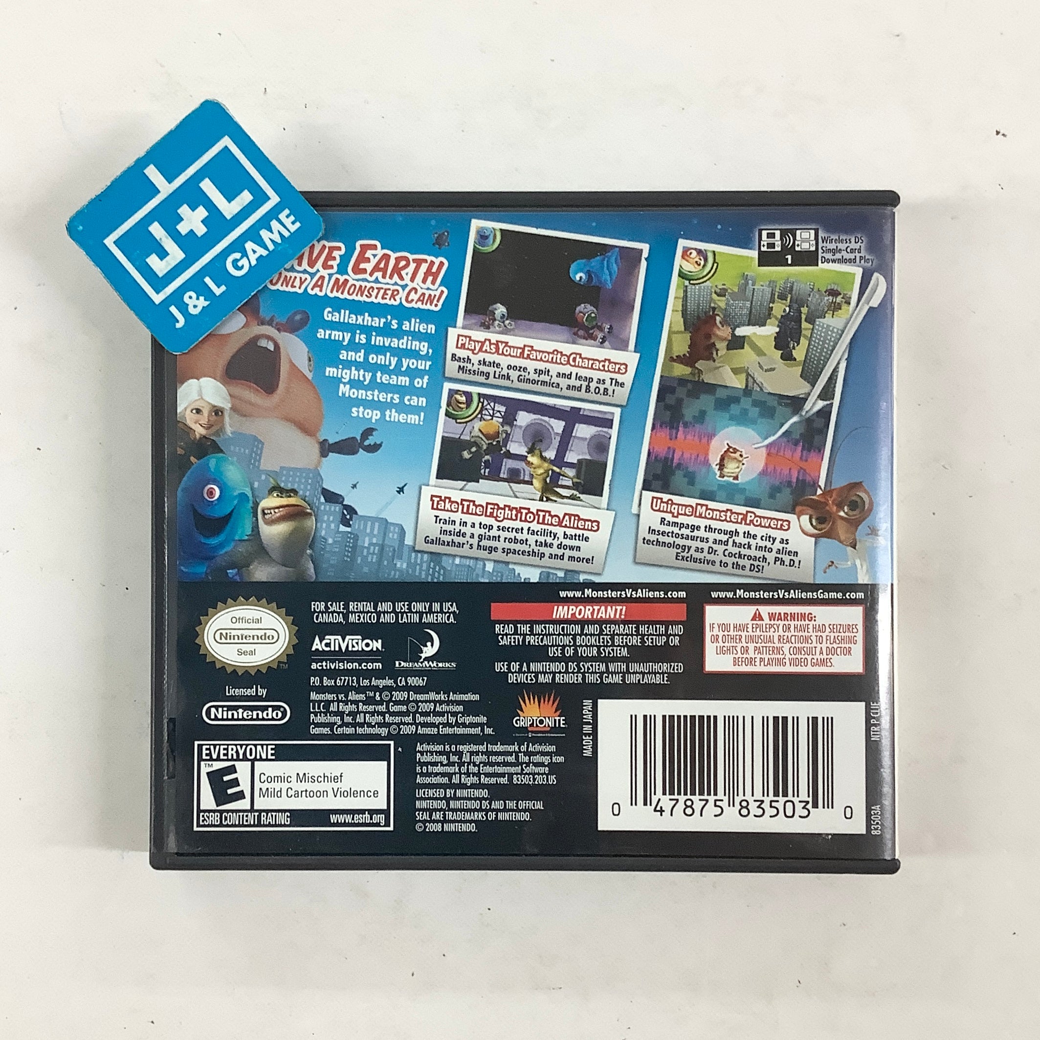 Monsters vs. Aliens - (NDS) Nintendo DS [Pre-Owned] Video Games Activision