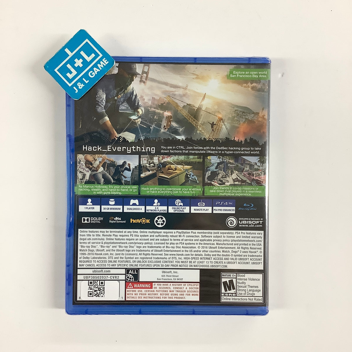 Watch Dogs 2 - (PS4) PlayStation 4 Video Games Ubisoft