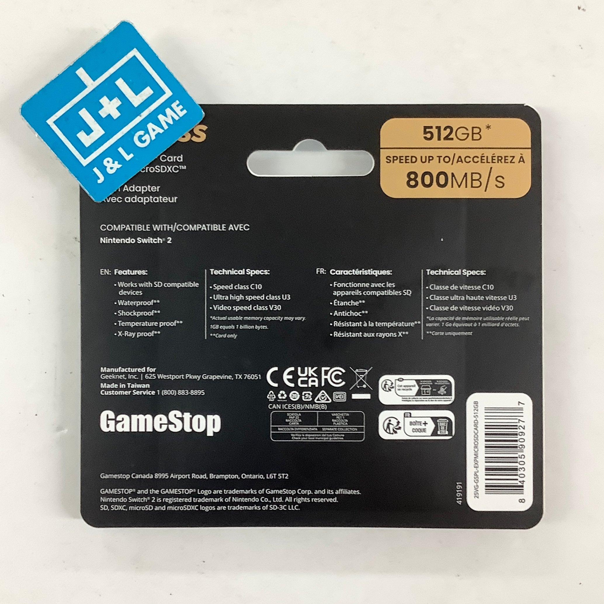 GameStop 512GB microSD Express Card - (NS2) Nintendo Switch 2 ACCESSORIES SanDisk