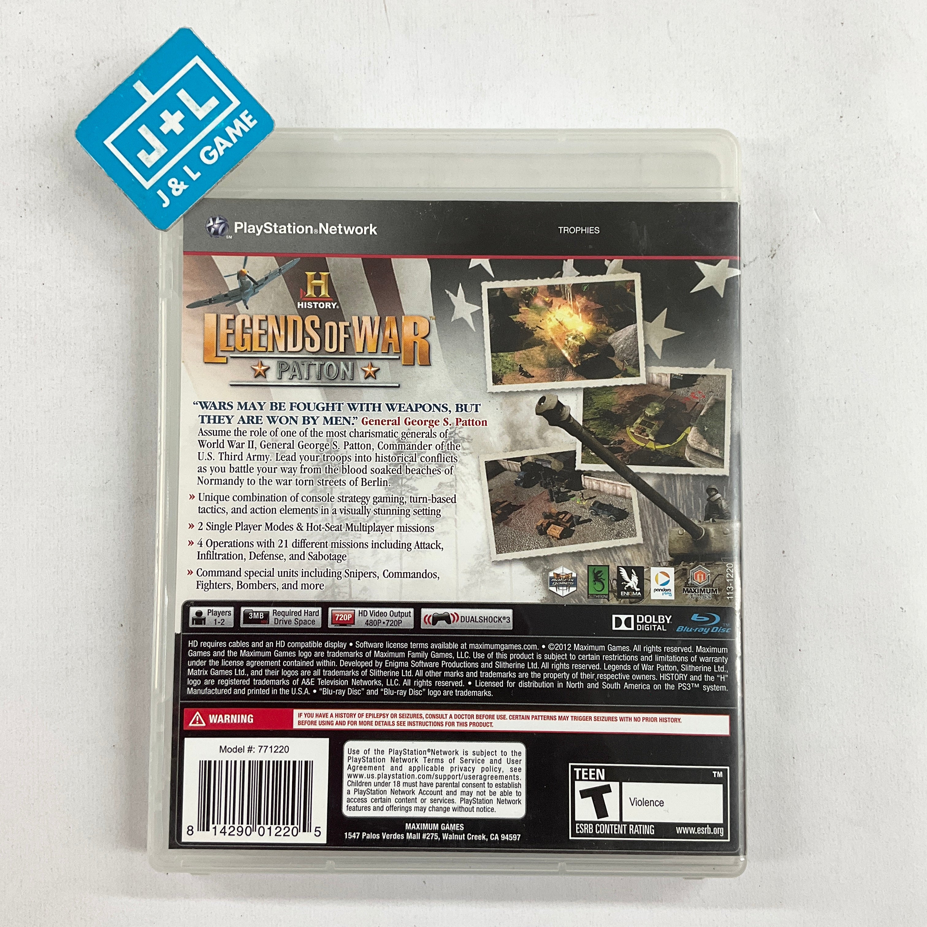 Legends of War: Patton - (PS3) PlayStation 3 [Pre-Owned] Video Games Maximum Games