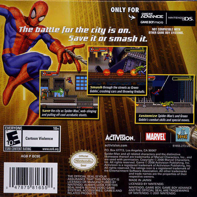 Spider-Man: Battle for New York - (GBA) Game Boy Advance [Pre-Owned] Video Games Activision