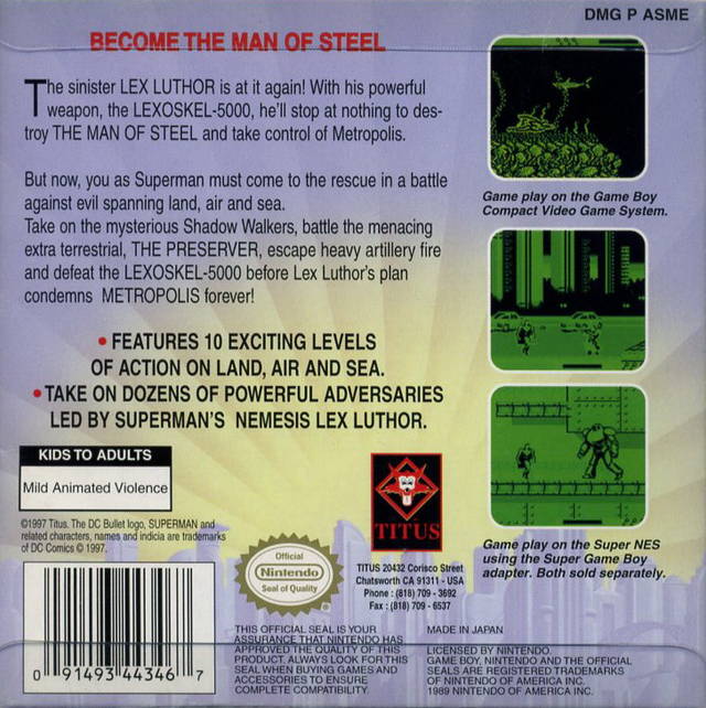Superman - (GB) Game Boy [Pre-Owned] Video Games Titus Software   