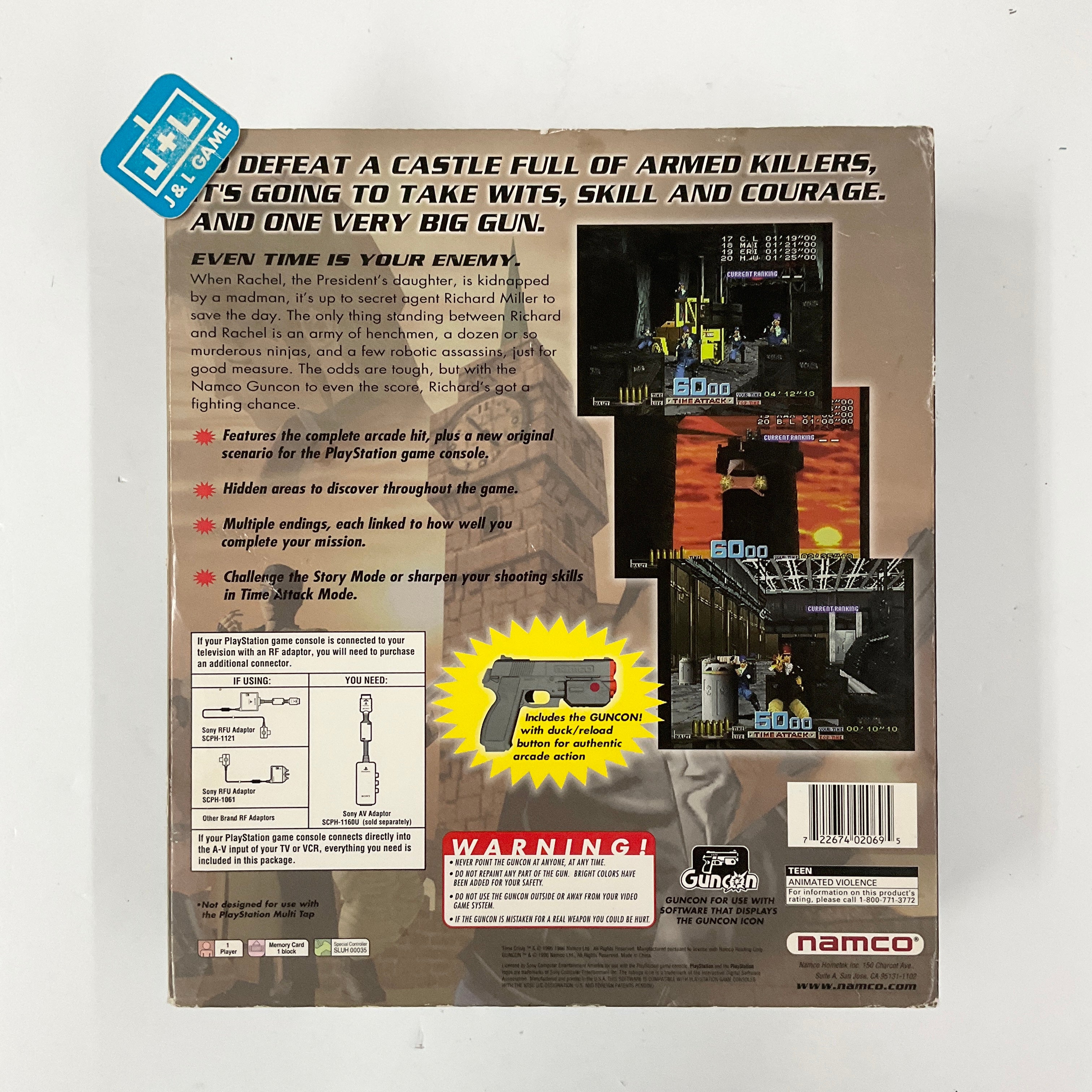Time Crisis + Guncon - (PS1) PlayStation 1 [Pre-Owned] Video Games Namco   