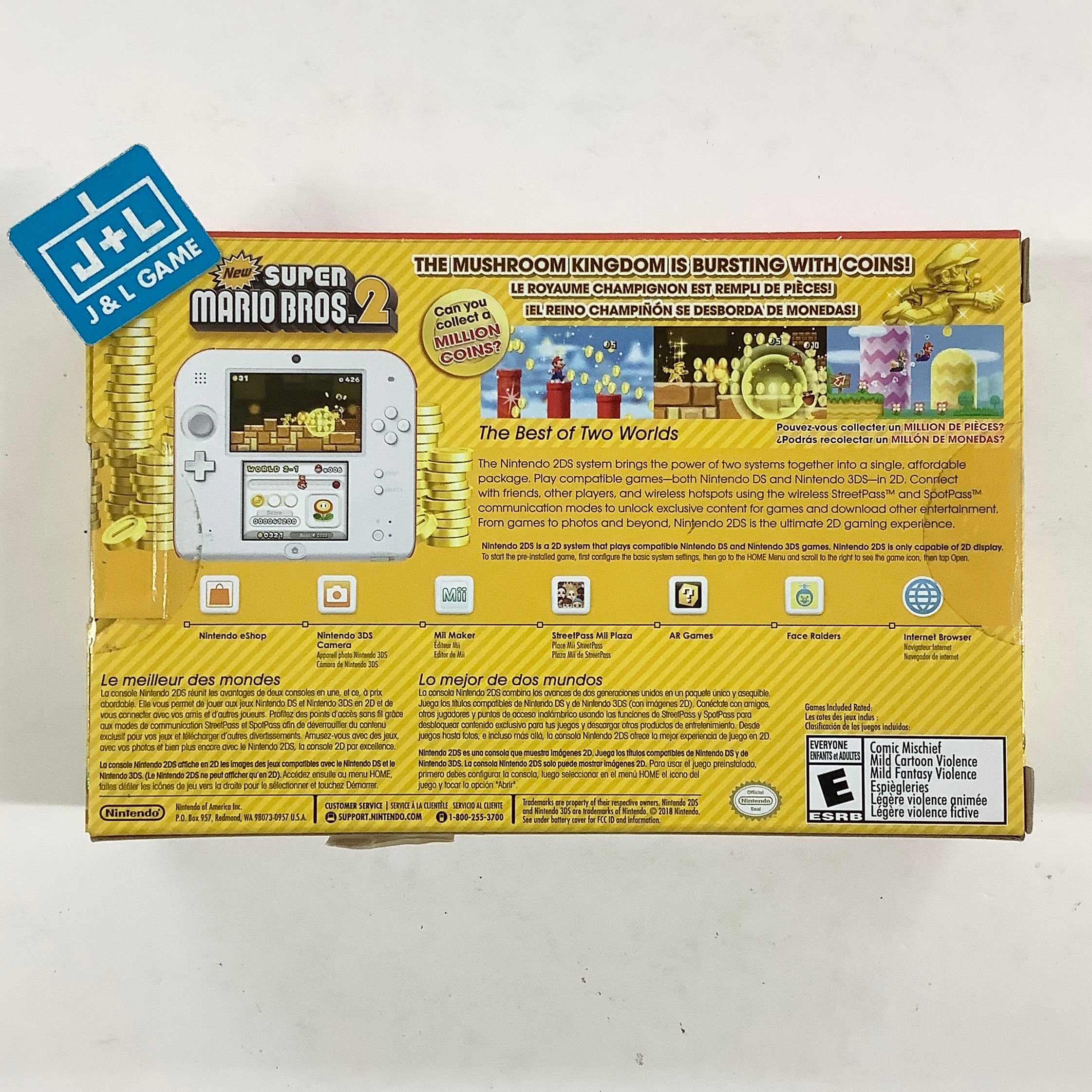 Nintendo 2DS Console (Scarlet Red) with New Super Mario Bros. 2 (Game Pre-Installed) - Nintendo 3DS Consoles Nintendo