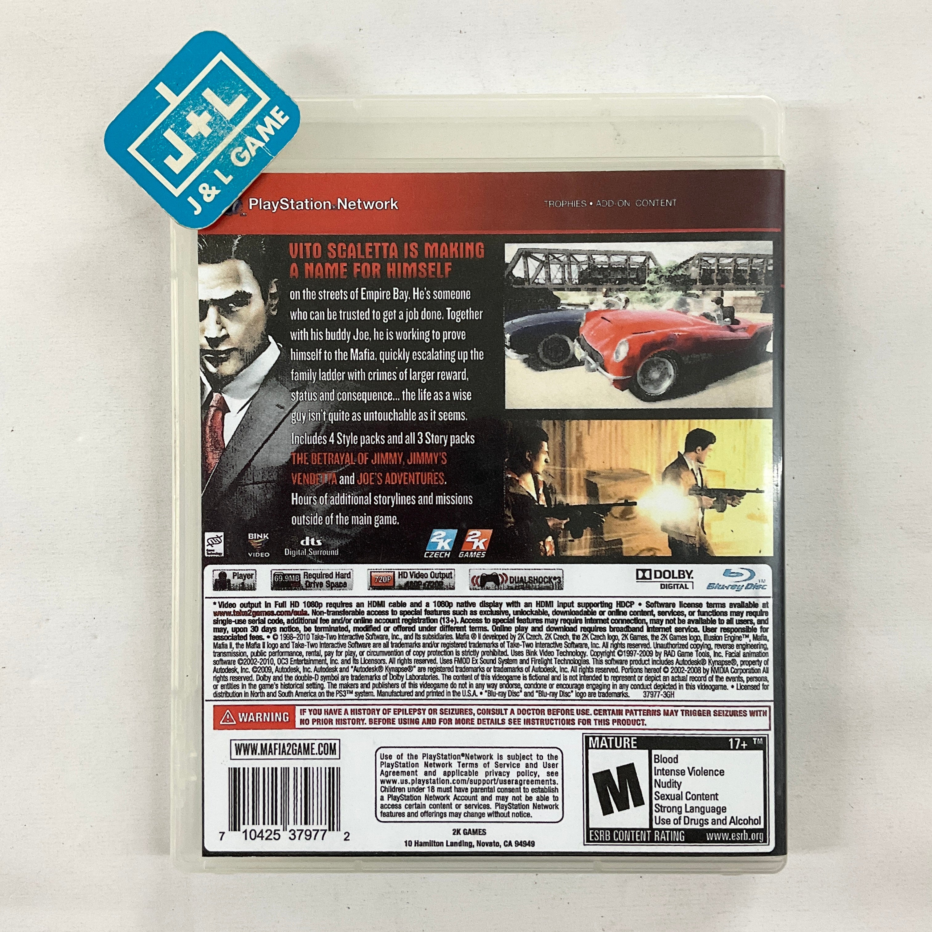 Mafia II (Greatest Hits) - (PS3) PlayStation 3 [Pre-Owned] | J&L Game
