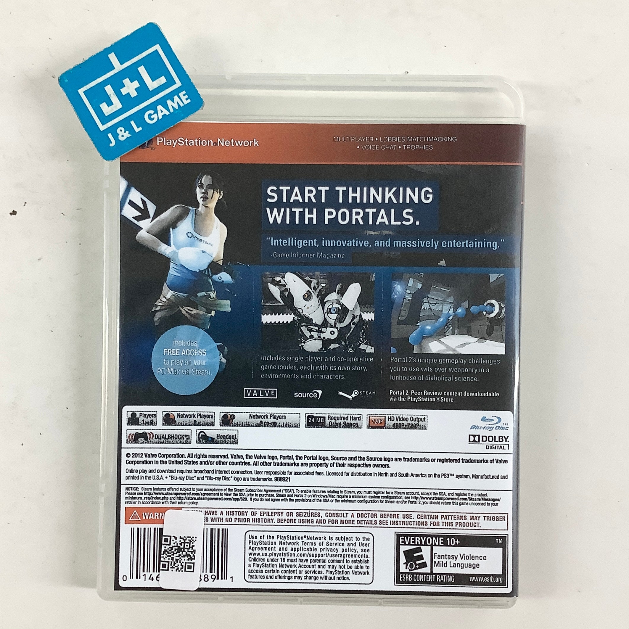 Portal 2 (Greatest Hits) - (PS3) PlayStation 3 [Pre-Owned] Video Games Valve Software