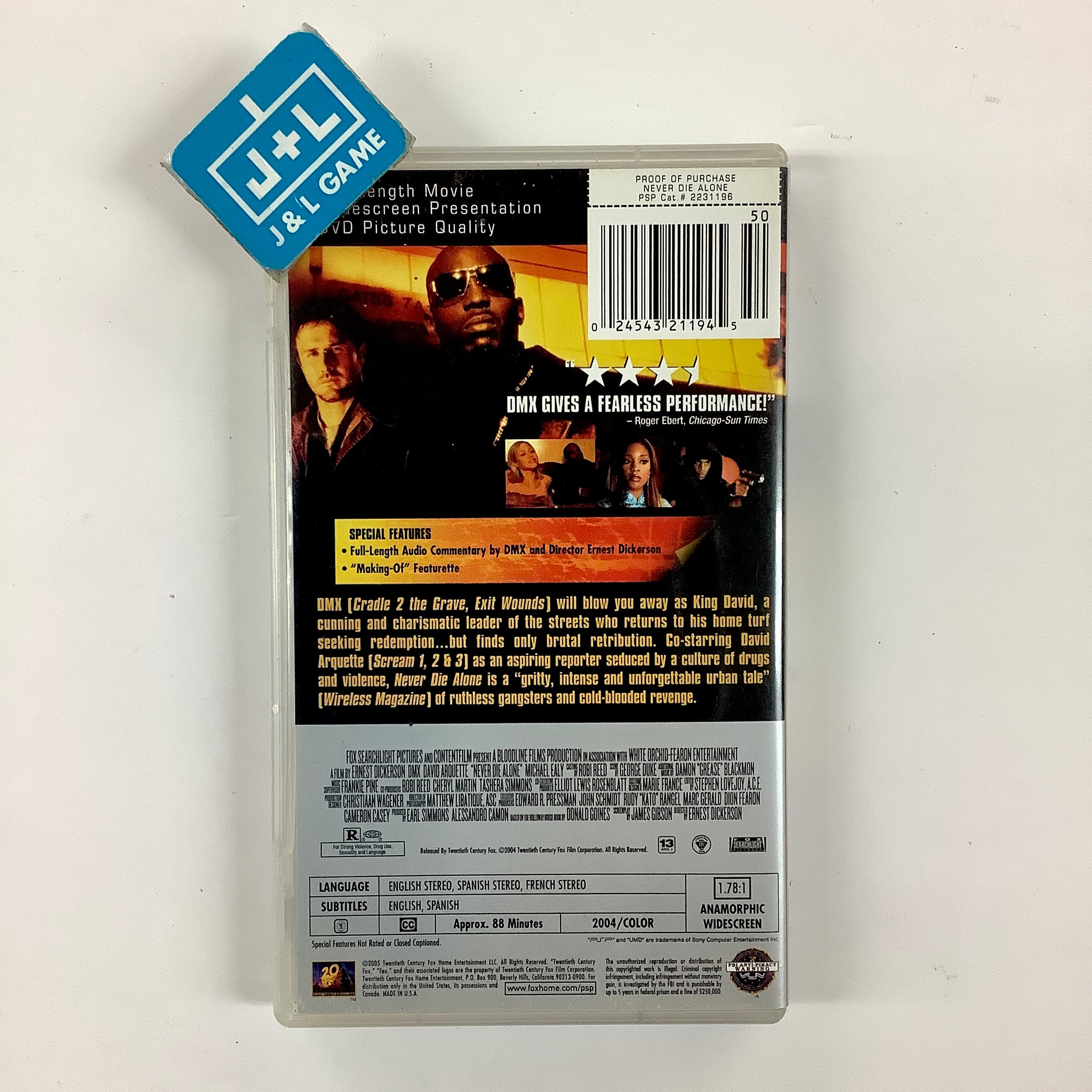 Never Die Alone - PSP UMD Video [Pre-Owned] Home Sony Pictures