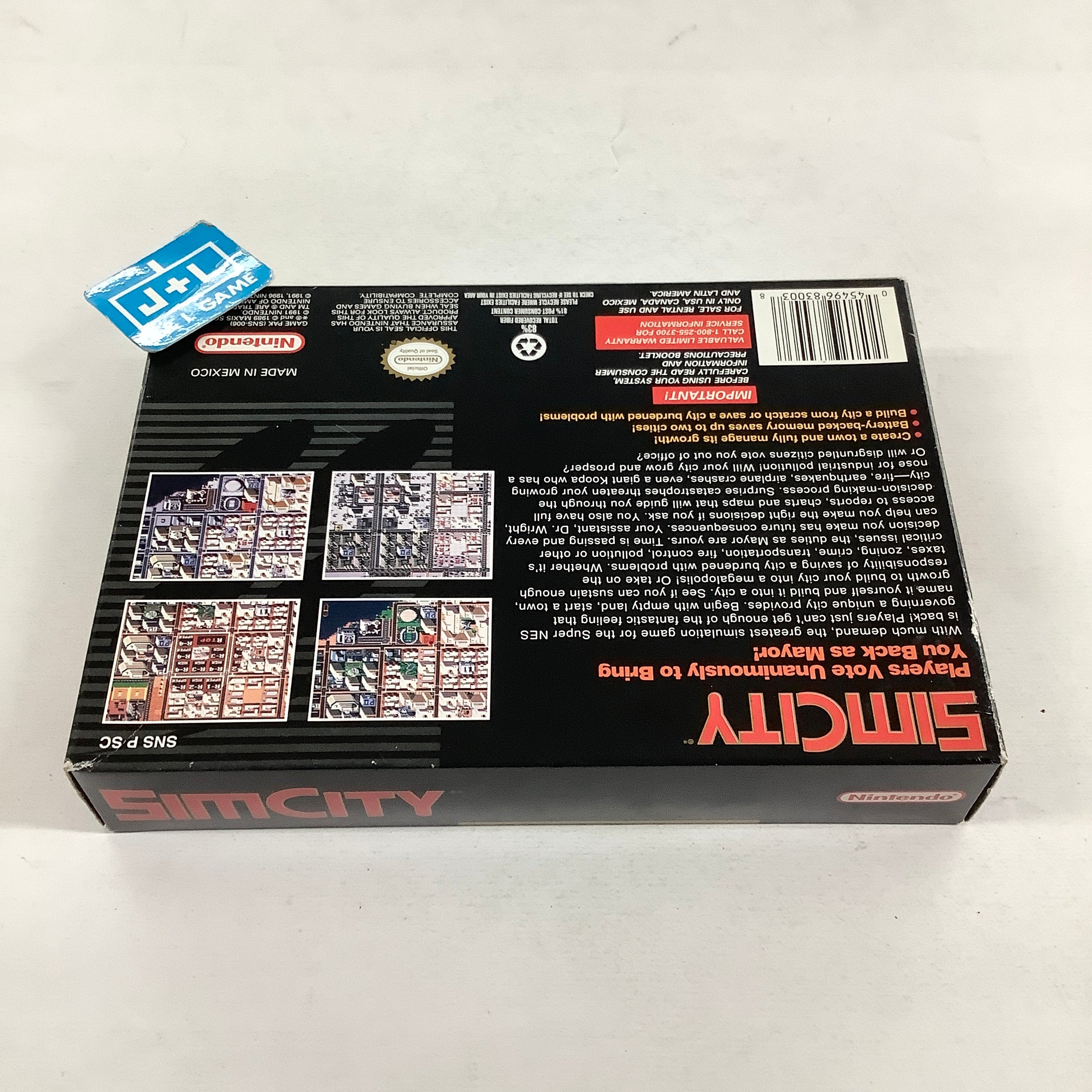 SimCity (Player's Choice) - (SNES) Super Nintendo [Pre-Owned] Video Games Nintendo