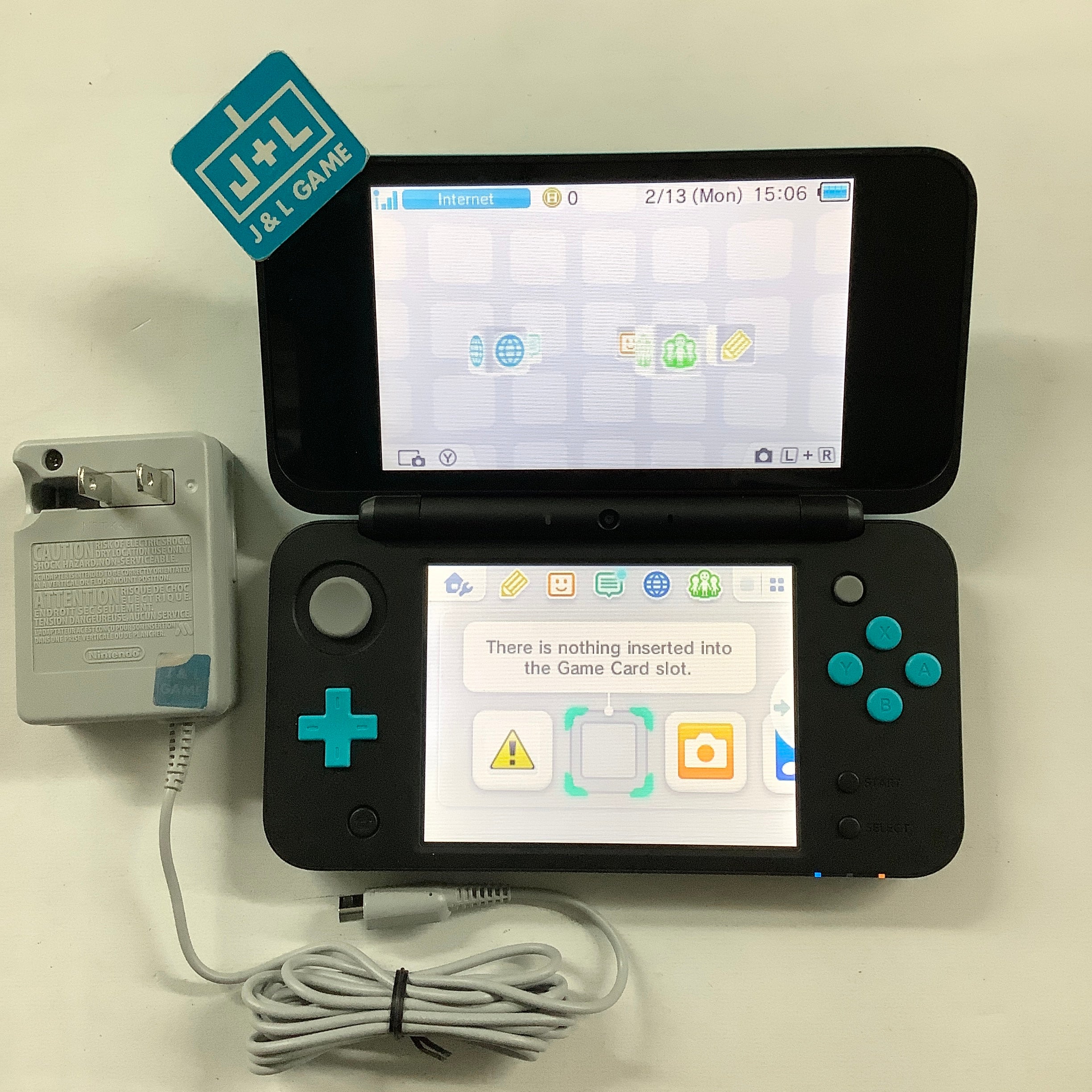 New Nintendo 2DS XL Console (Black + Turquoise With Mario Kart 7