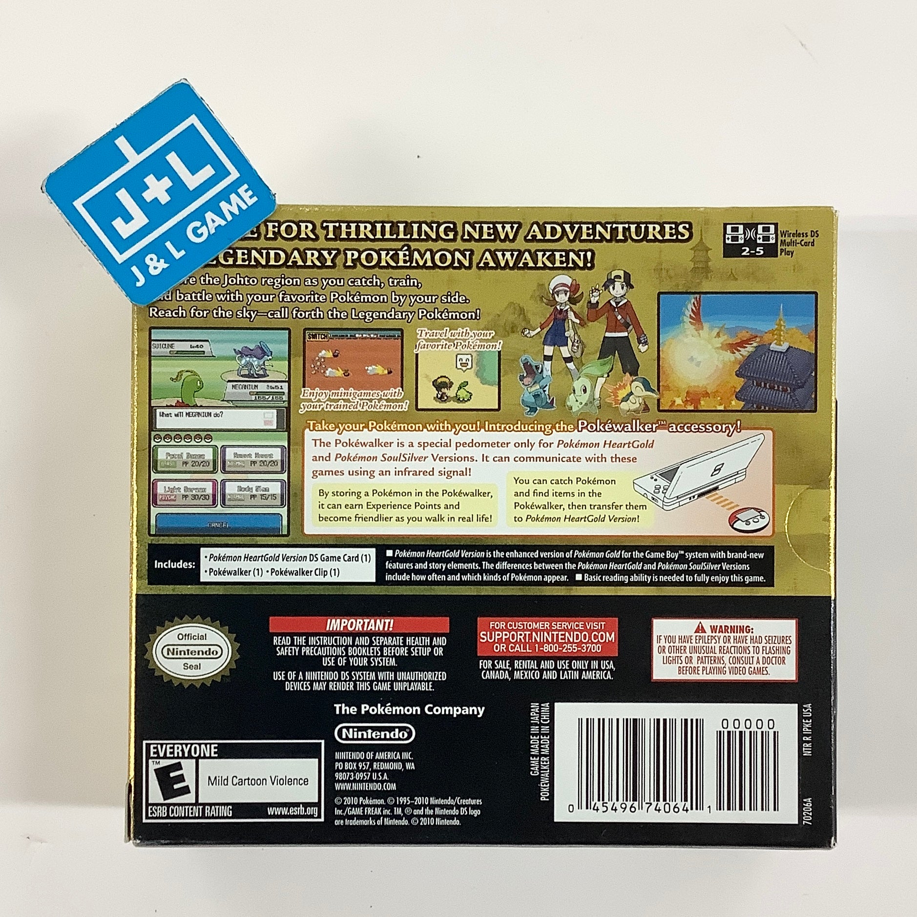 Pokemon HeartGold Version (w/ Pokewalker) - (NDS) Nintendo DS [Pre-Owned]