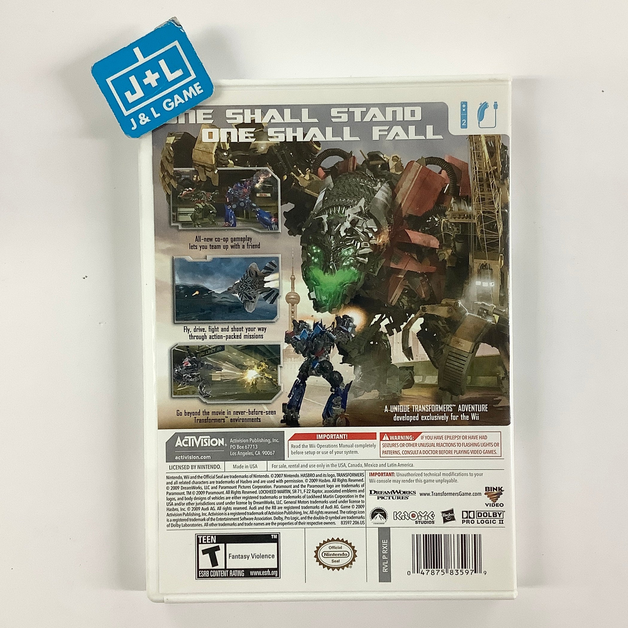 Transformers: Revenge of the Fallen - Nintendo Wii [Pre-Owned] Video Games Activision