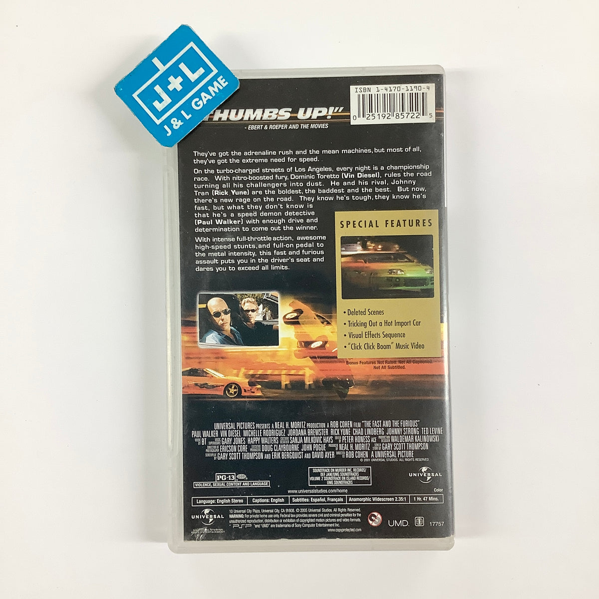 The Fast and The Furious - PSP UMD Video [Pre-Owned] Home Sony Pictures