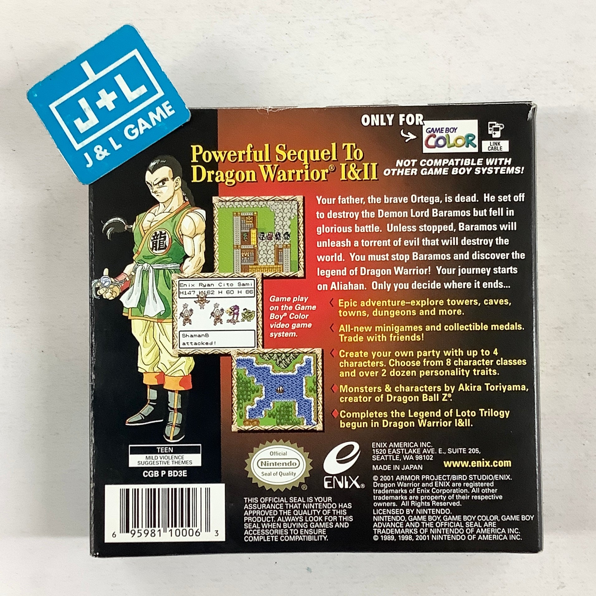 Dragon Warrior III - (GBC) Game Boy Color [Pre-Owned] Video Games Enix Corporation