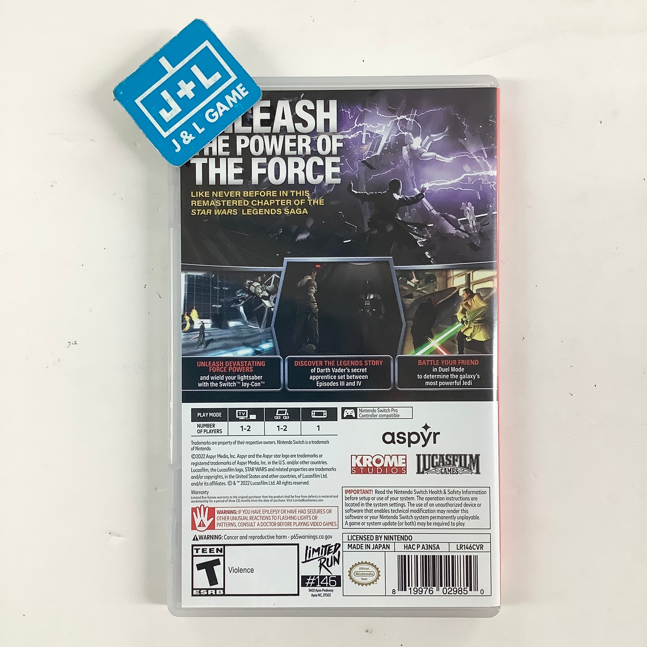 Star Wars: The Force Unleashed (Limited Run #146) - (NSW) Nintendo Switch [Pre-Owned] Video Games Limited Run