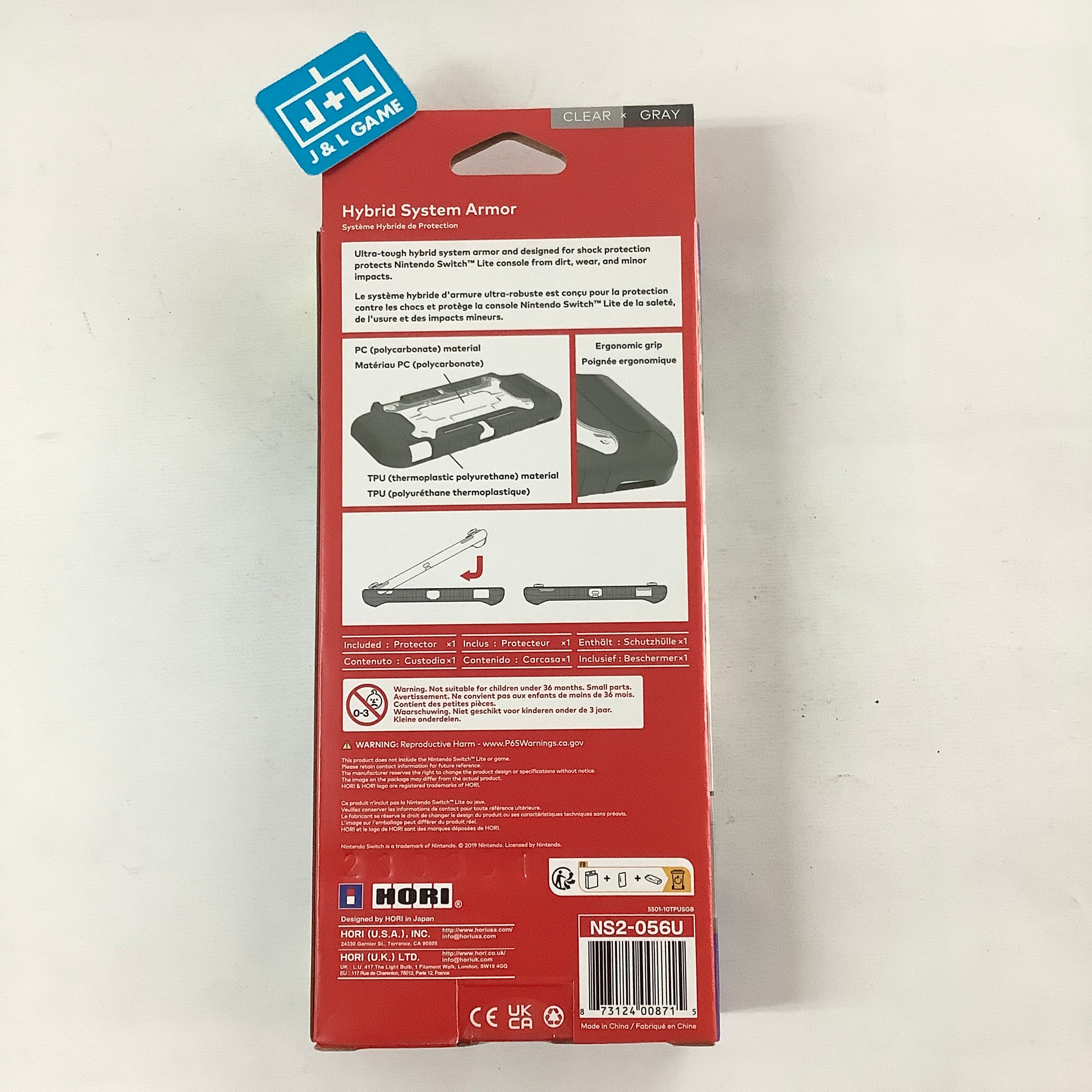 HORI Nintendo Switch Lite Hybrid System Armor (Gray) - (NSW