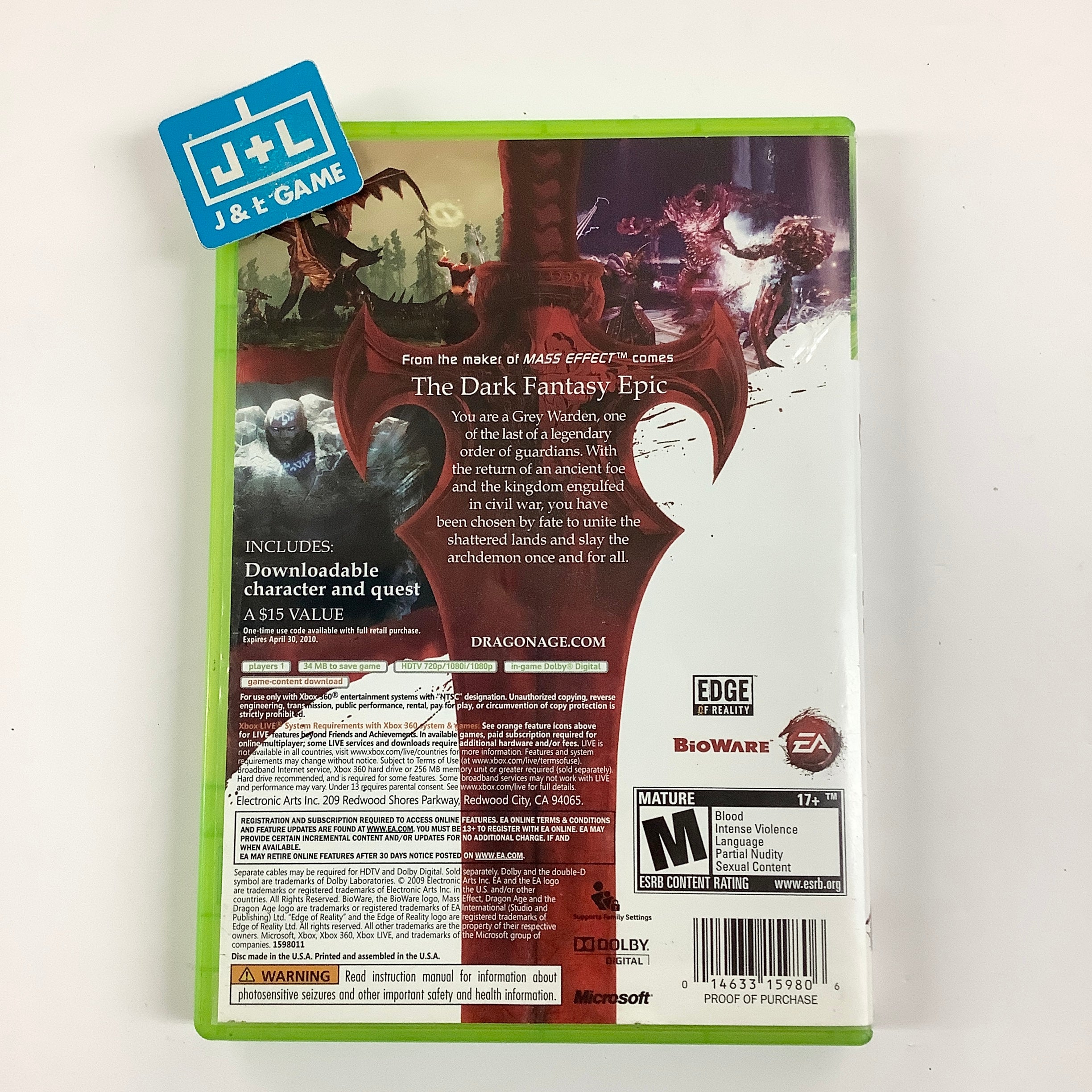 Dragon Age: Origins - Xbox 360 [Pre-Owned] Video Games Electronic Arts