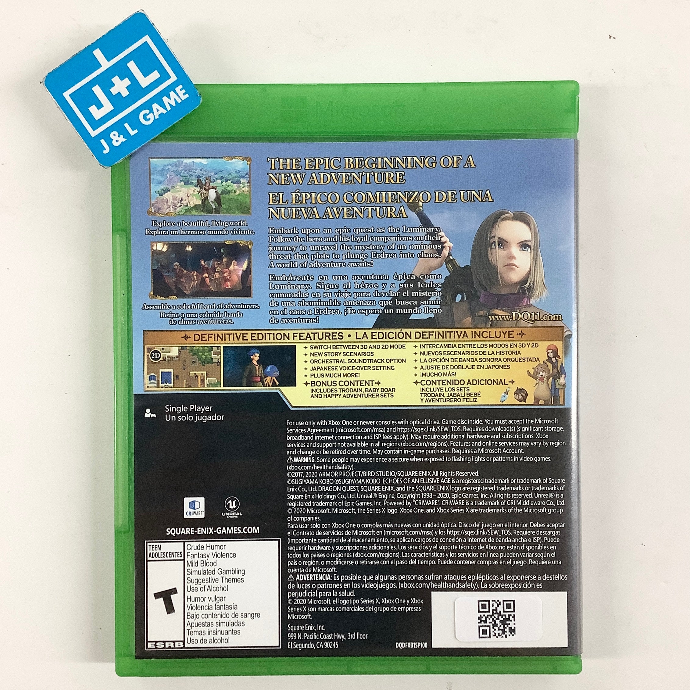 Dragon Quest XI S: Echoes of An Elusive Age Definitive Edition (With Spanish) - (XB1) Xbox One [Pre-Owned] Video Games Square Enix