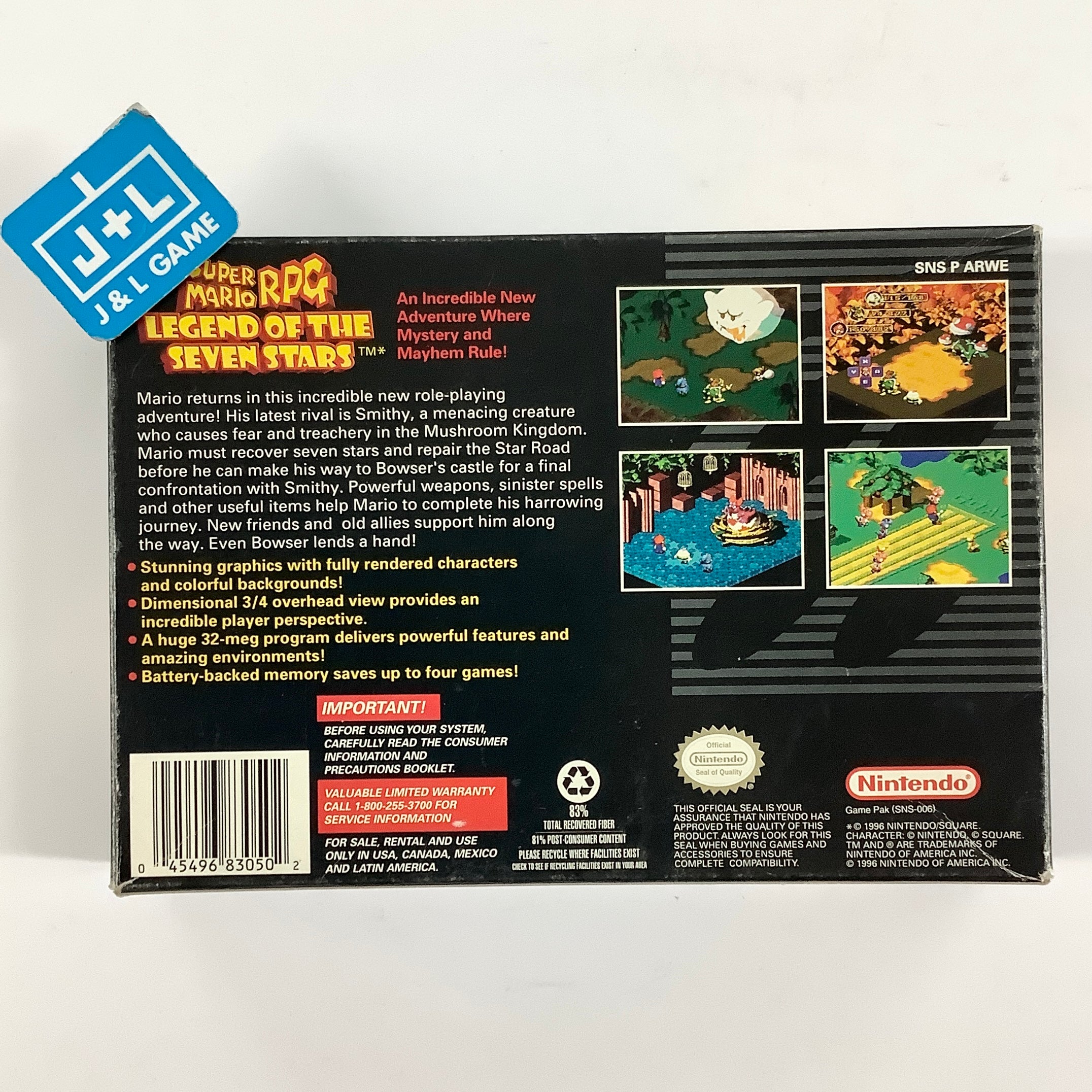 Super Mario RPG: Legend of the Seven Stars - (SNES) Super Nintendo [Pre-Owned] Video Games Nintendo