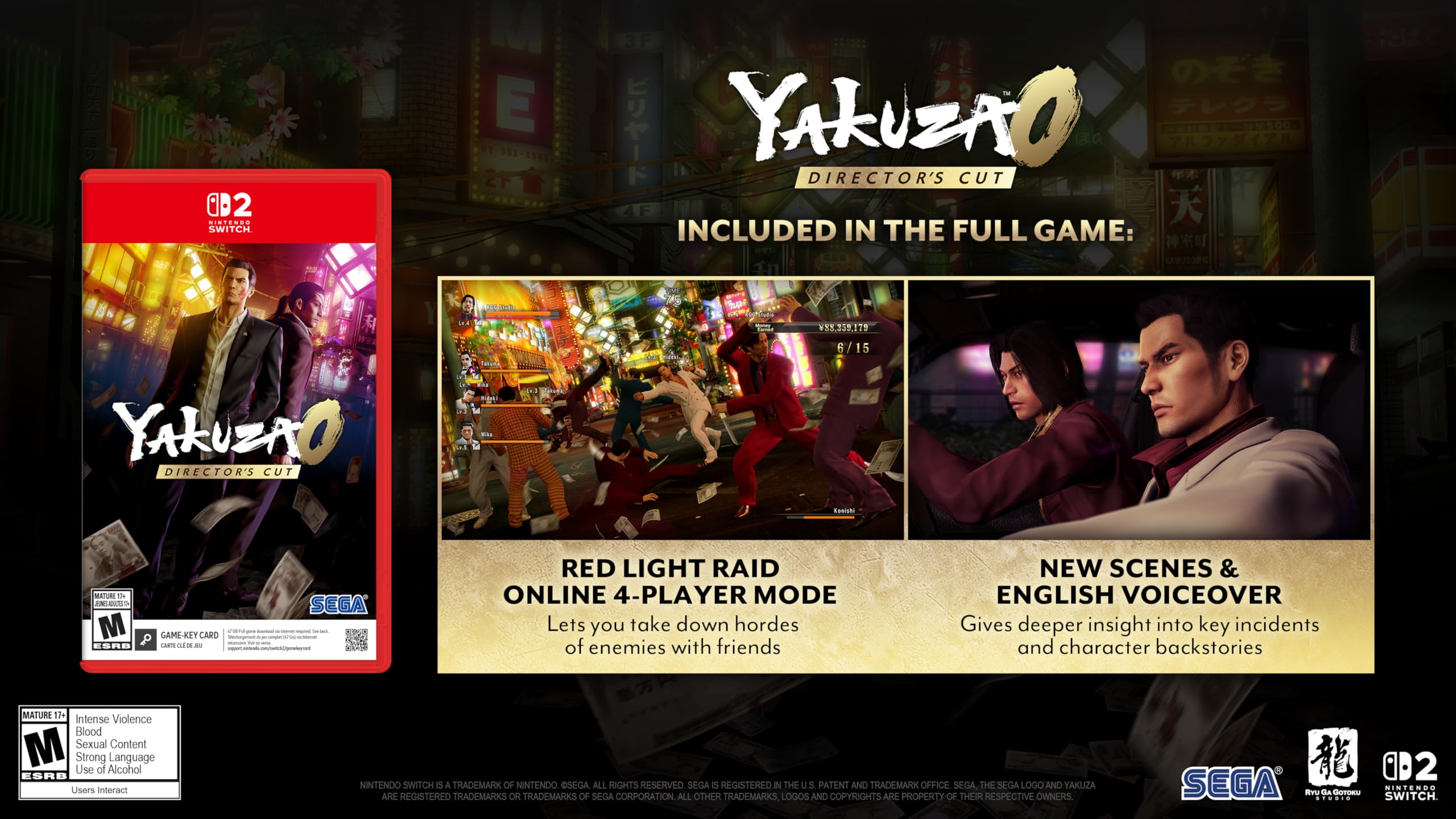 Yakuza 0: Director’s Cut - (NS2) Nintendo Switch 2 Video Games SEGA
