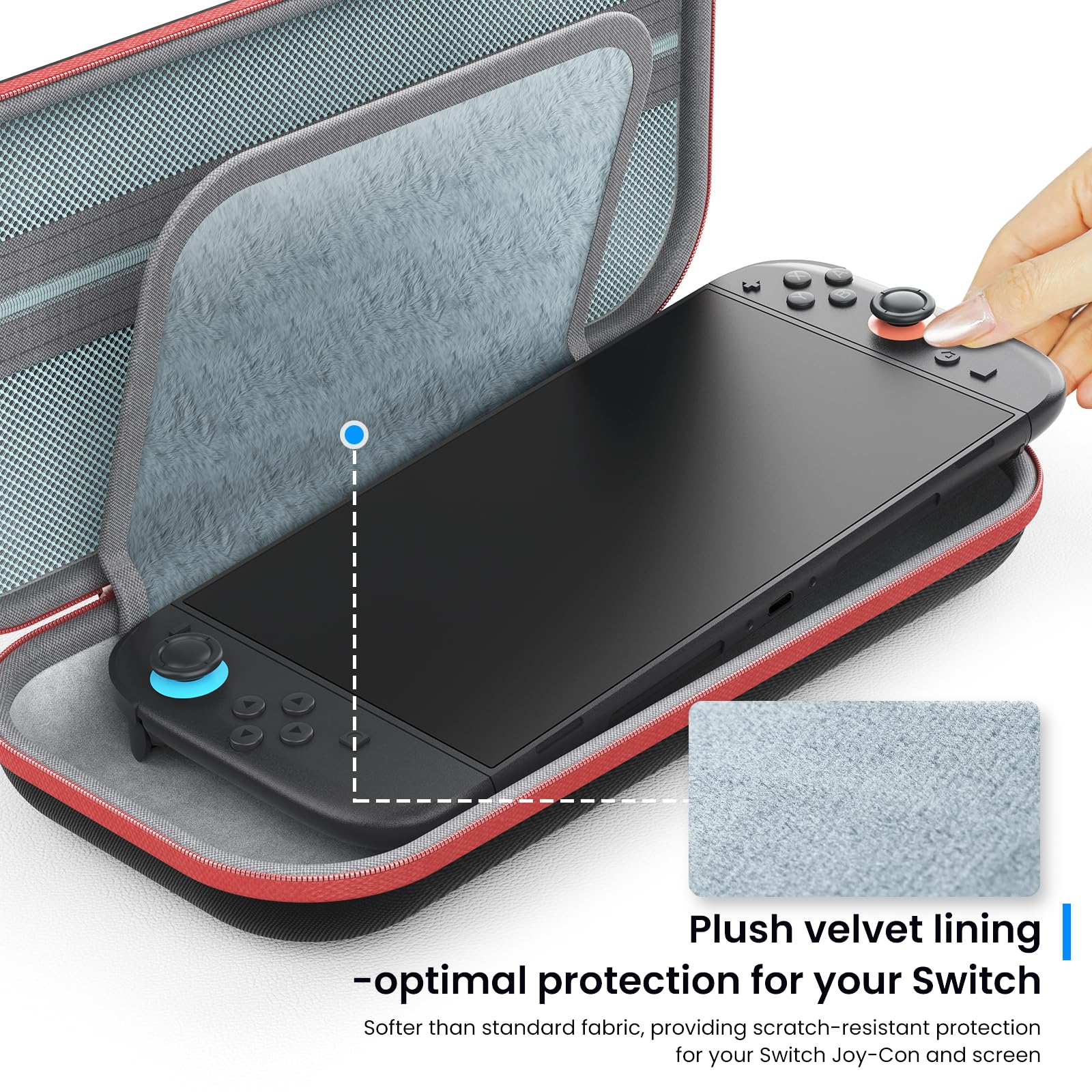 DIGIROOT Nintendo Switch 2 Travel Carrying Case Hard Shell Protective (Black & Red) - (NS2) Nintendo Switch 2 ACCESSORIES DIGIROOT