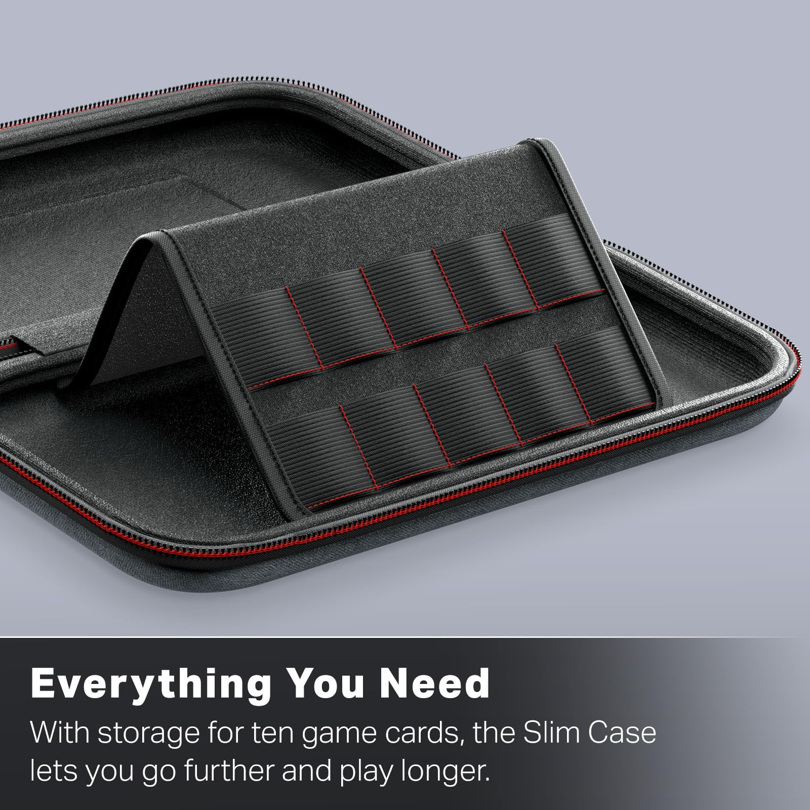 PowerA Slim Case Protective Case, Holds 10 Game Cards, Padded Screen Protector, Built-in Play Stand (Dark Heather Grey) - (NS2) Nintendo Switch 2 ACCESSORIES PowerA
