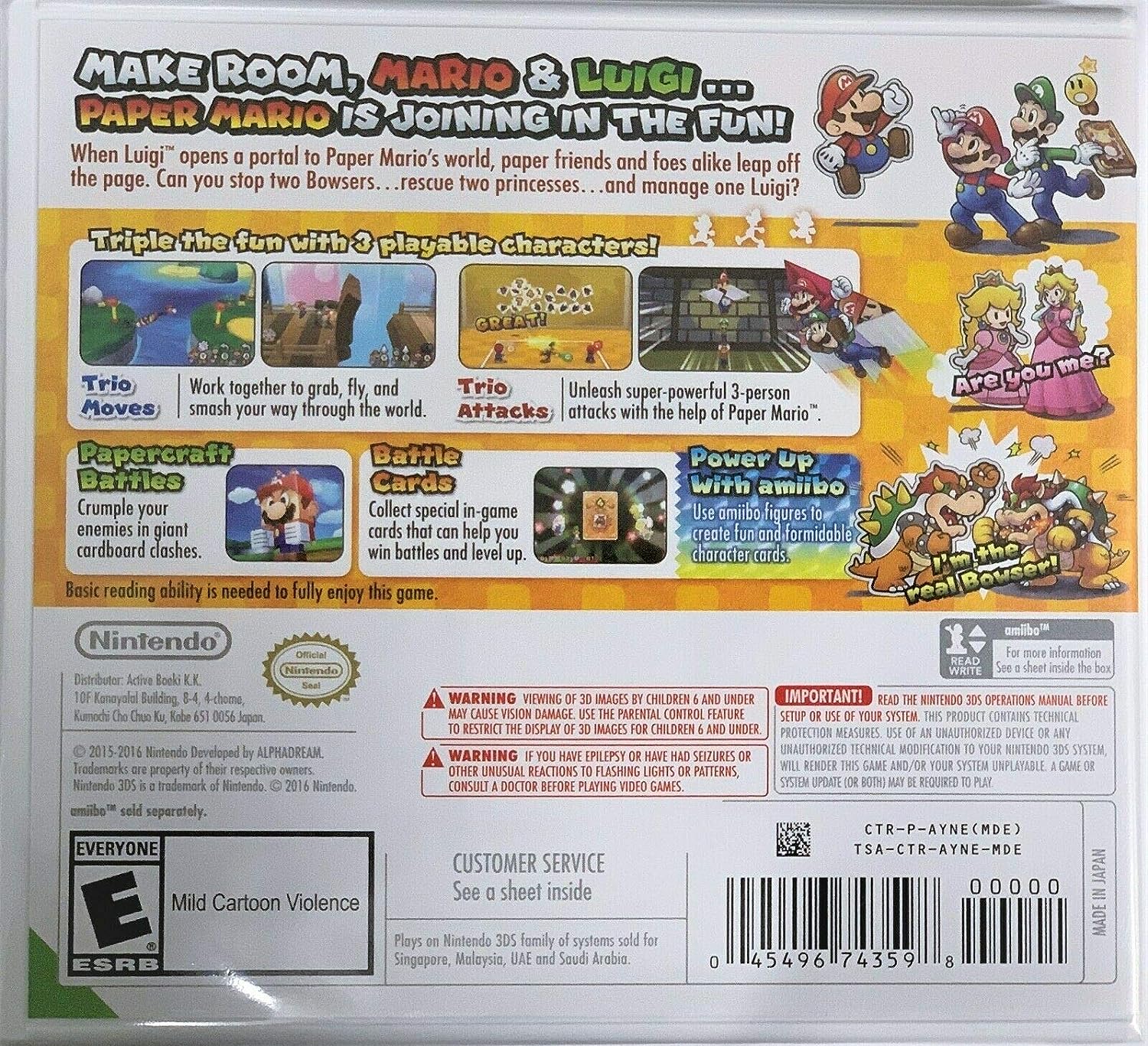 Mario & Luigi: Paper Jam - Nintendo 3DS (World Edition) Video Games Nintendo   