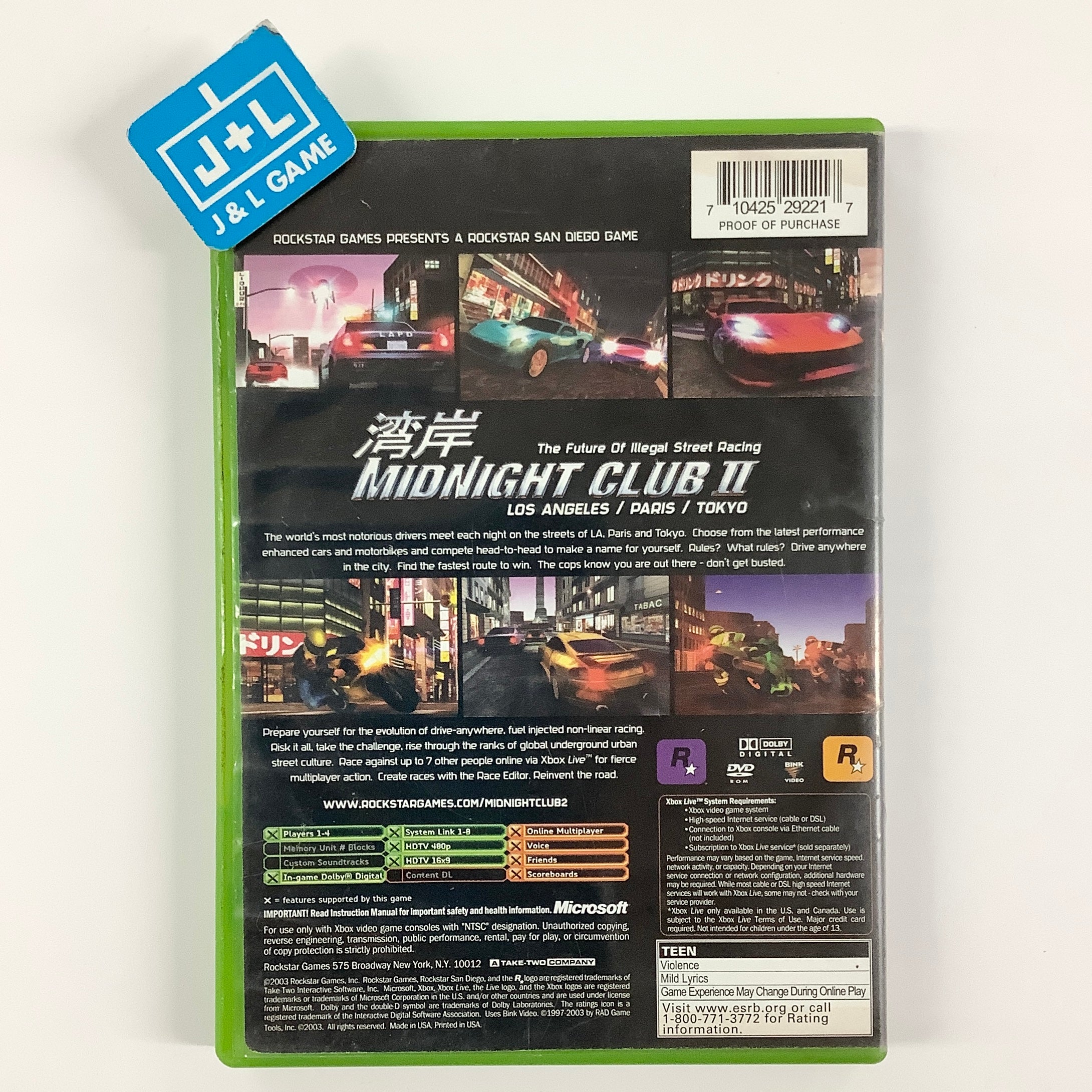 Midnight Club II - (XB) Xbox [Pre-Owned] Video Games Rockstar Games