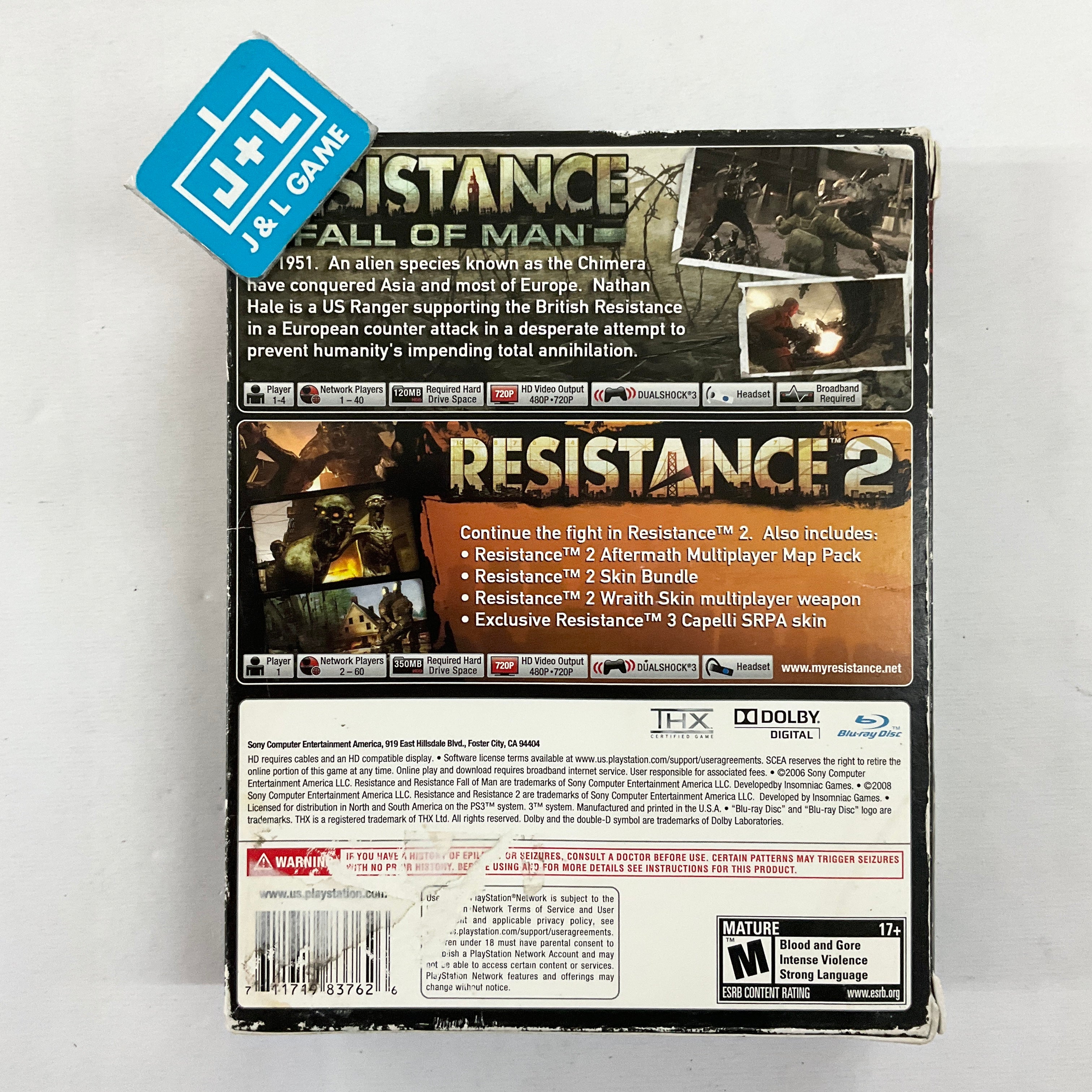 Resistance Dual Pack (Greatest Hits) - (PS3) Playstation 3 [Pre-Owned] Video Games Sony