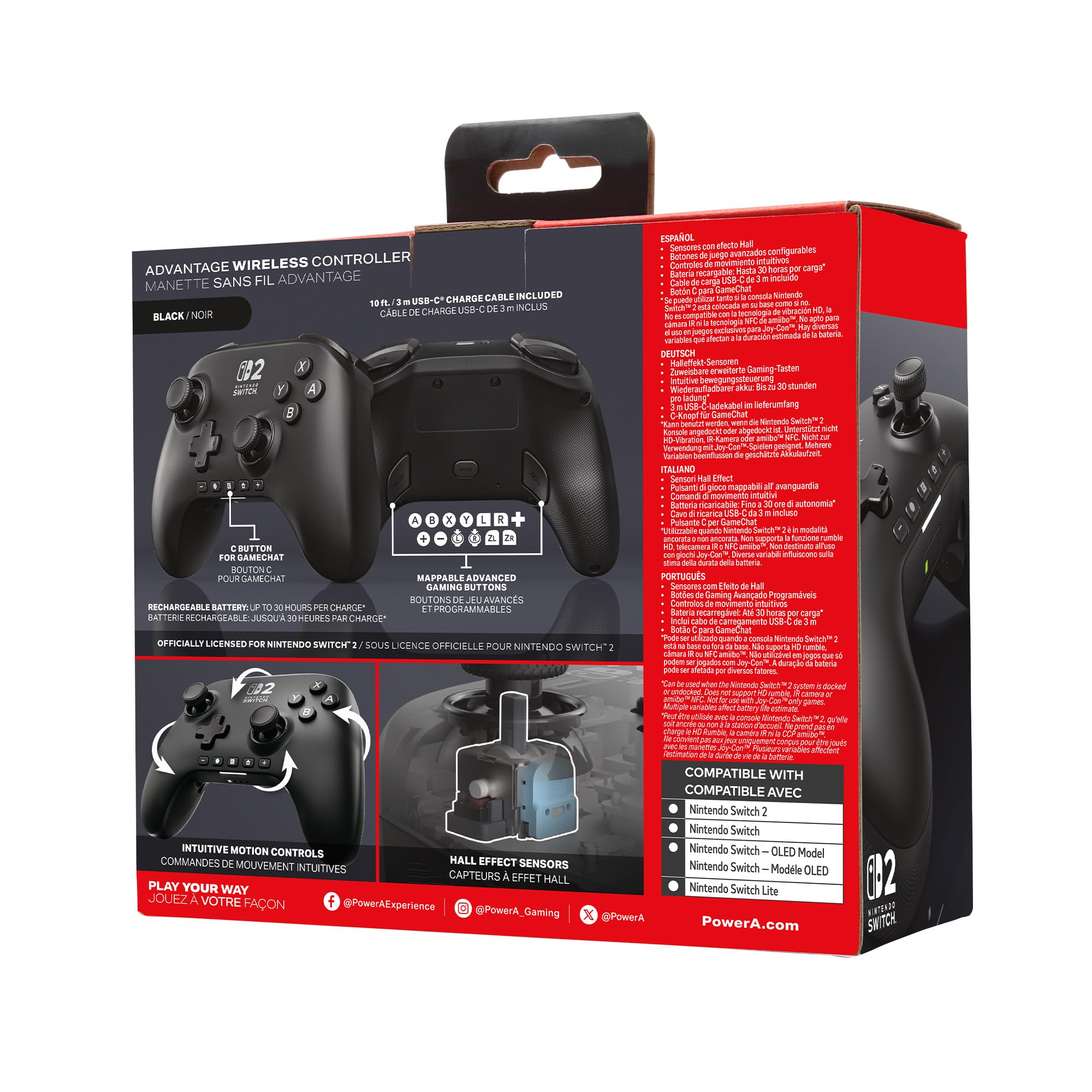 PowerA Advantage Wireless Controller (Black) - (NS2) Nintendo Switch 2
