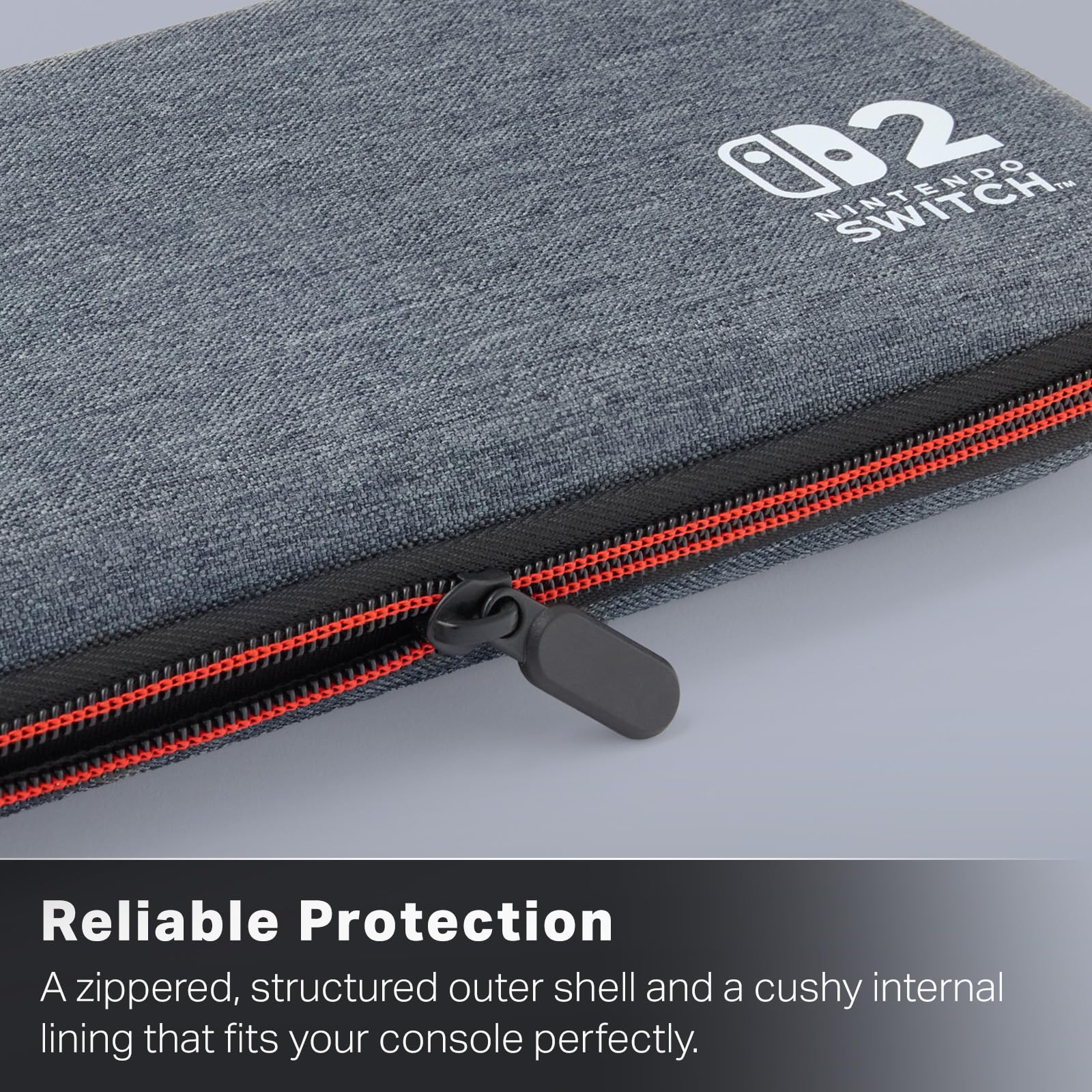 PowerA Slim Case Protective Case, Holds 10 Game Cards, Padded Screen Protector, Built-in Play Stand (Dark Heather Grey) - (NS2) Nintendo Switch 2 ACCESSORIES PowerA