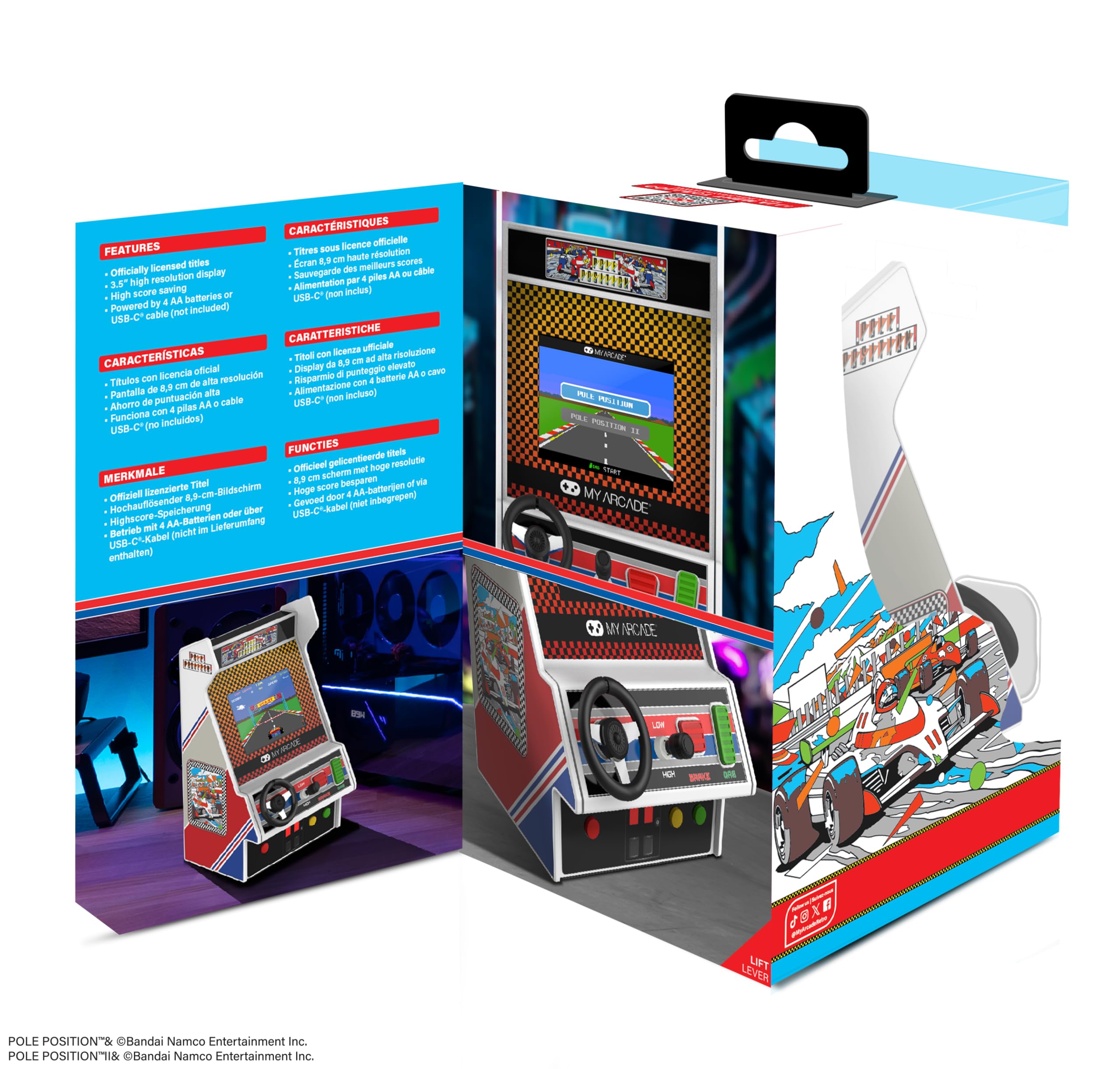 My Arcade Racing Player: Retro Mini Arcade Game Console with 2 Games - Toys CONSOLE My Arcade