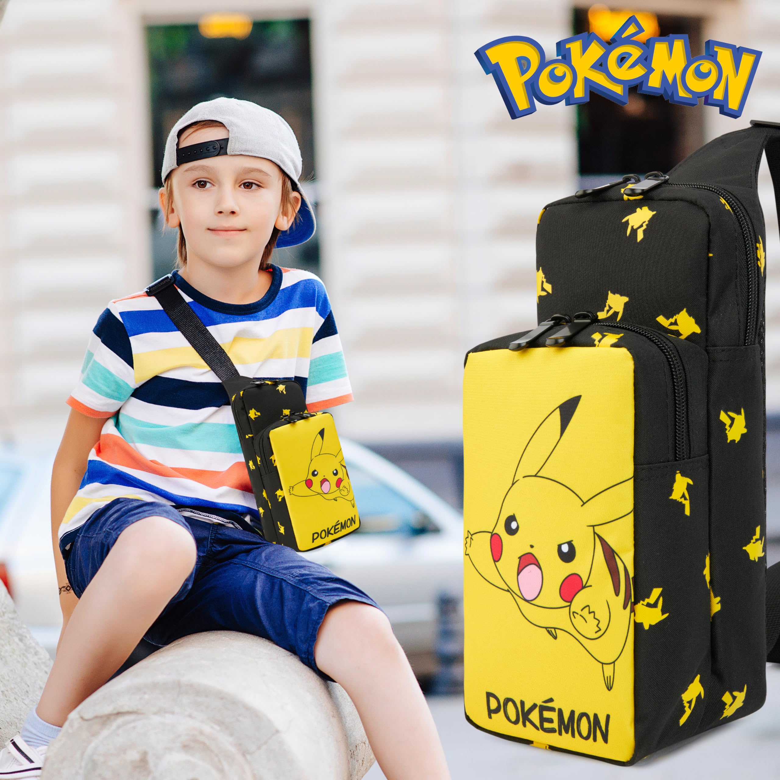 Pokemon Fashion Waist Packs for Kids Teenagers Crossbody Bag Chest Bag Adjustable Strap Travel Holiday - Gifts for Boys WAIST_PACK Pokémon