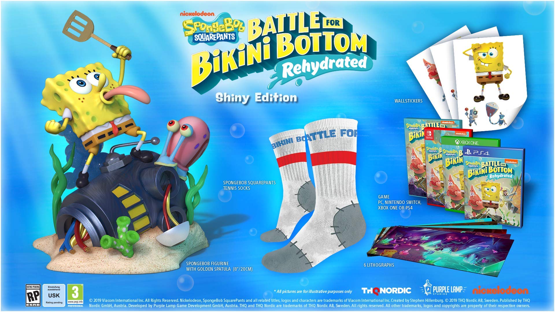 Spongebob Squarepants: Battle for Bikini Bottom Rehydrated (Shiny Edition) - (PS4) PlayStation 4 Video Games THQ Nordic   