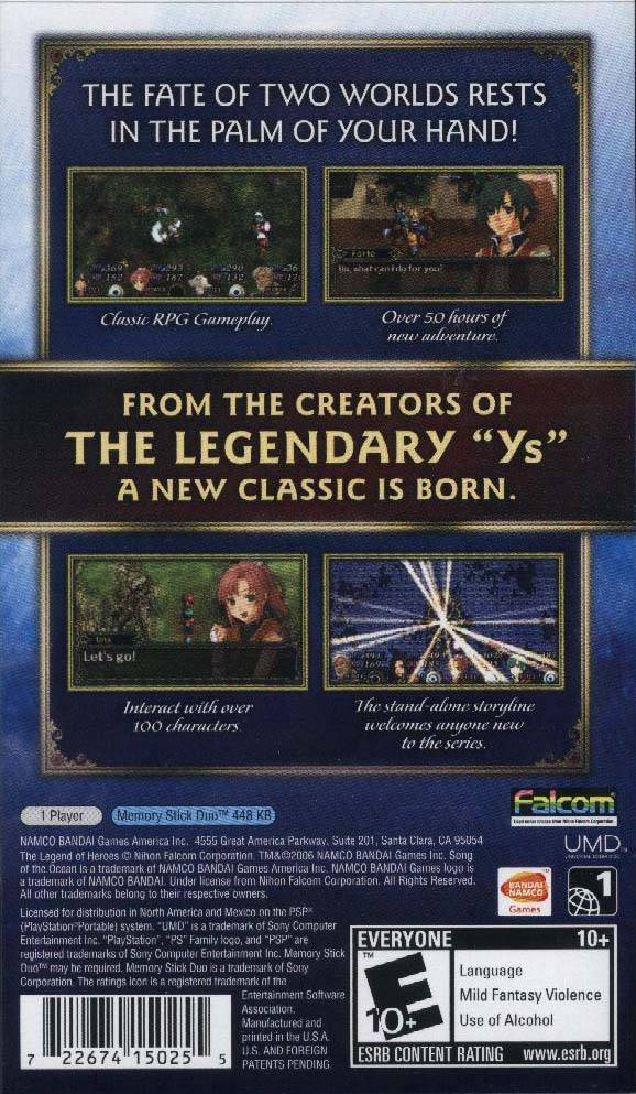 The Legend of Heroes III: Song of the Ocean - Sony PSP [Pre-Owned] Video Games Bandai Namco Games   