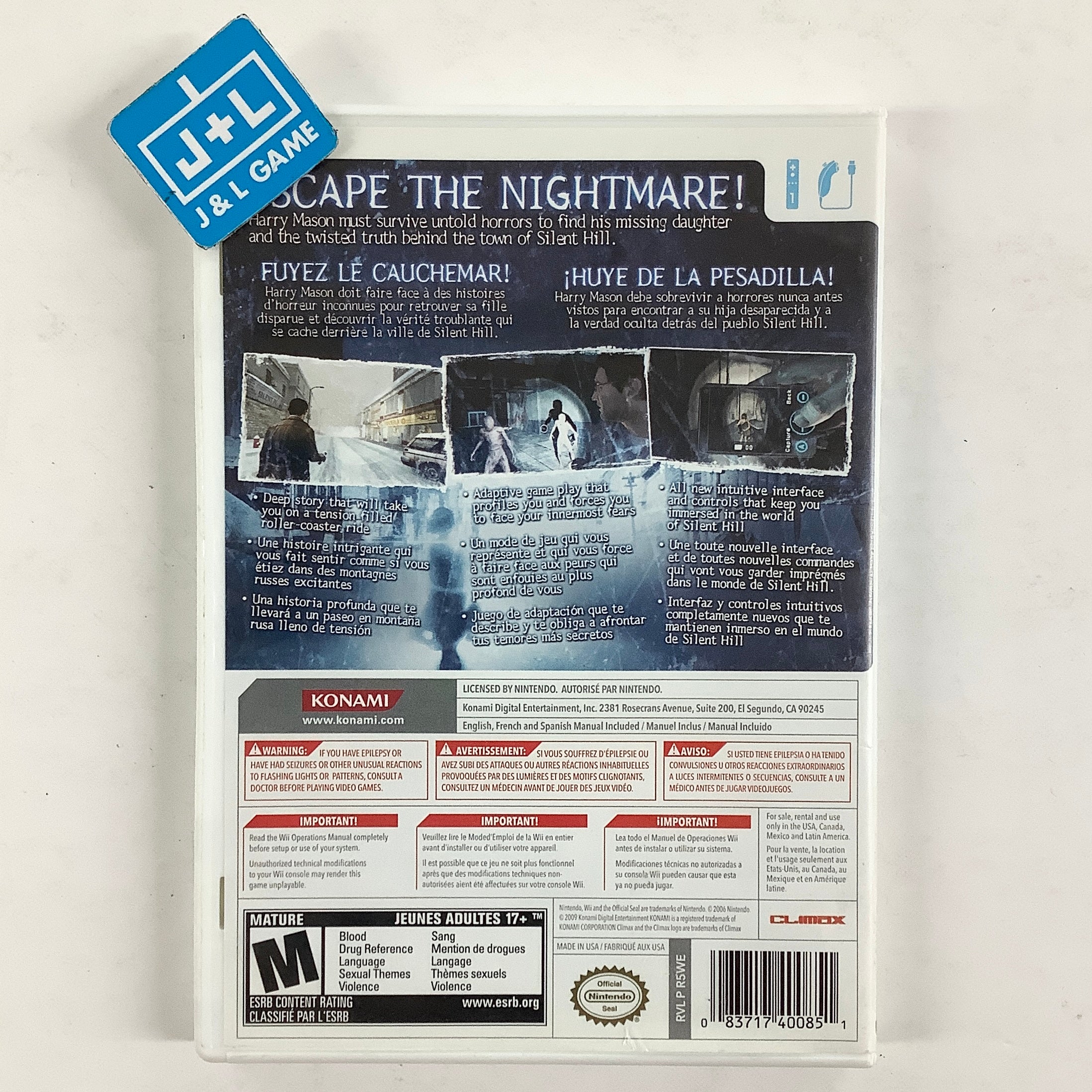 Silent Hill: Shattered Memories - Nintendo Wii [Pre-Owned] Video Games Konami