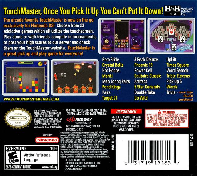 TouchMaster - (NDS) Nintendo DS [Pre-Owned] Video Games Midway   