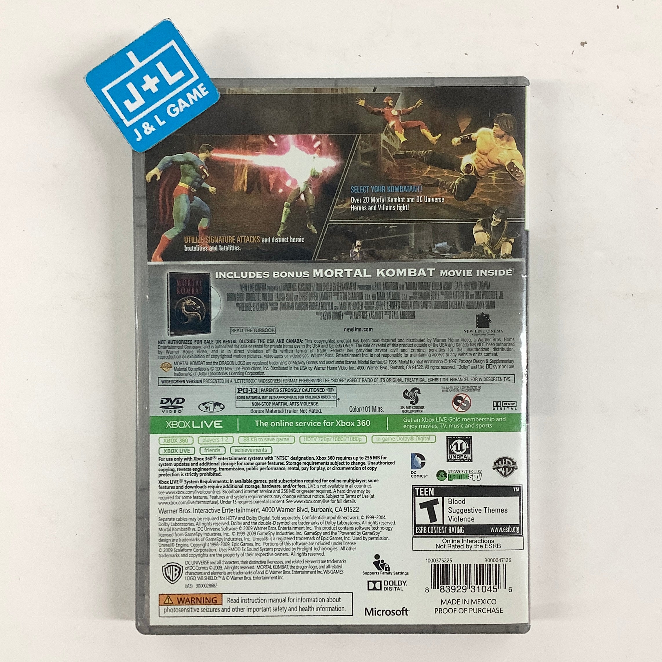 Mortal Kombat vs. DC Universe (DVD Combo Pack) - Xbox 360 [Pre-Owned] Video Games Midway