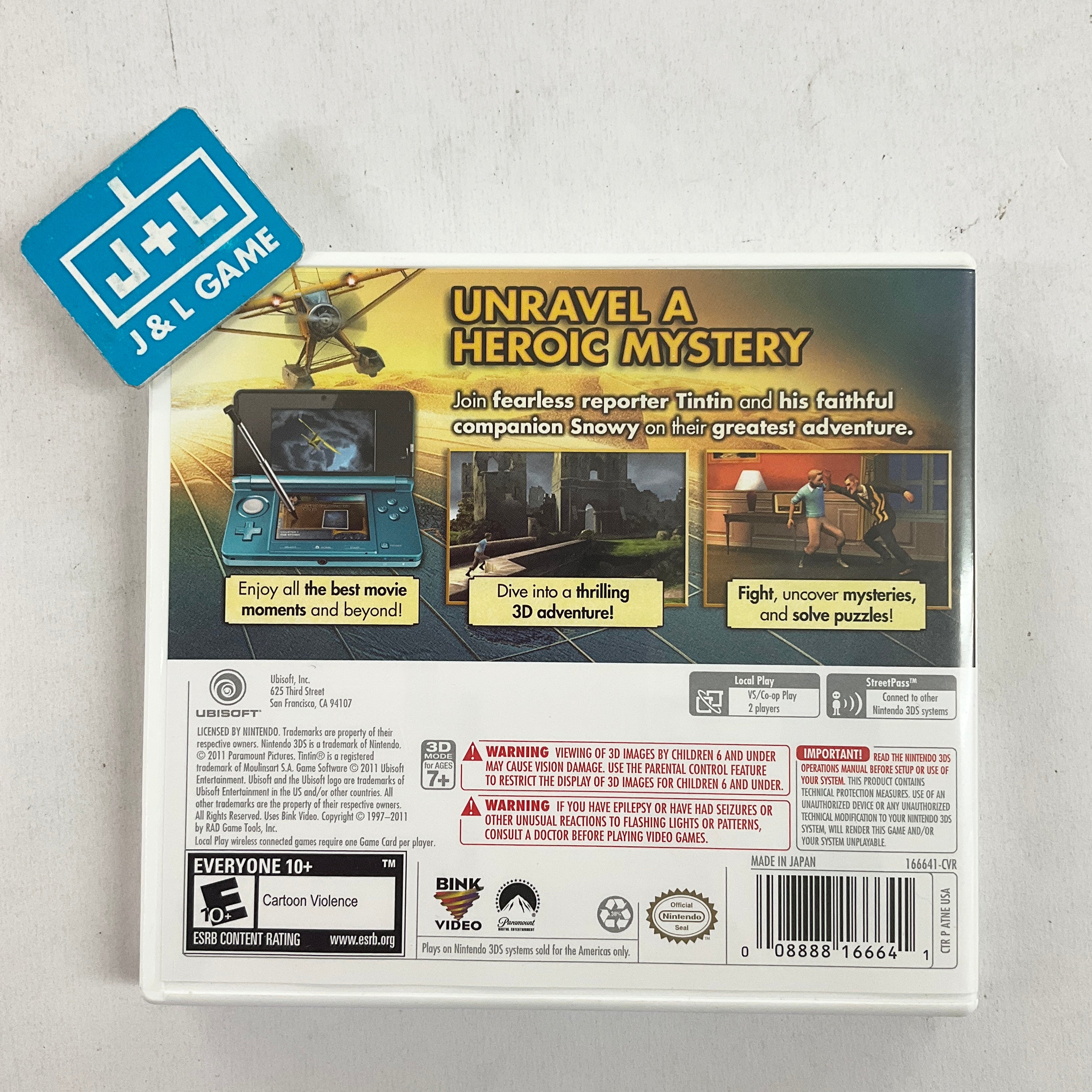 The Adventures of Tintin: The Game - Nintendo 3DS [Pre-Owned] Video Games Ubisoft