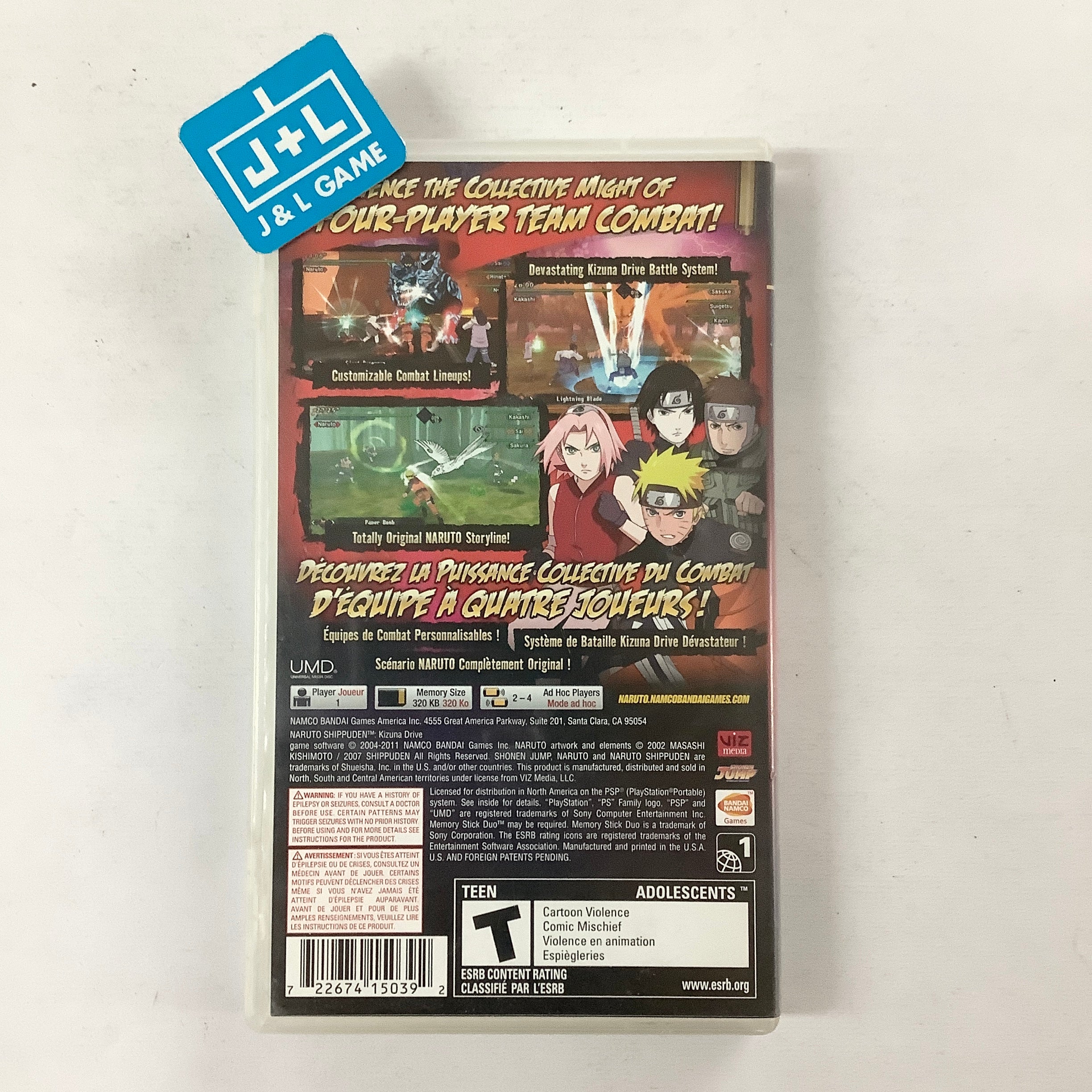 Naruto Shippuden: Kizuna Drive - Sony PSP [Pre-Owned] Video Games BANDAI NAMCO Entertainment   