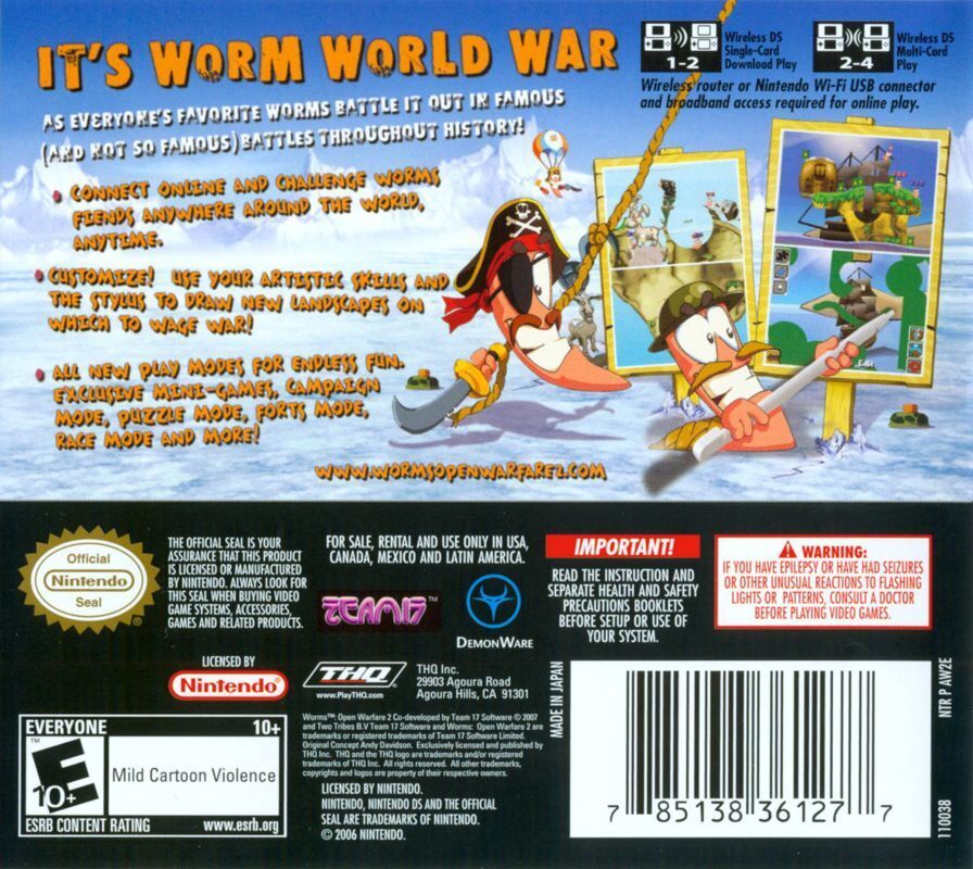 Worms: Open Warfare 2 - (NDS) Nintendo DS [Pre-Owned]