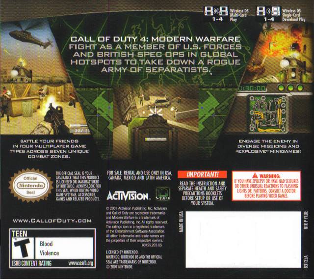 Call of Duty 4: Modern Warfare - (NDS) Nintendo DS [Pre-Owned