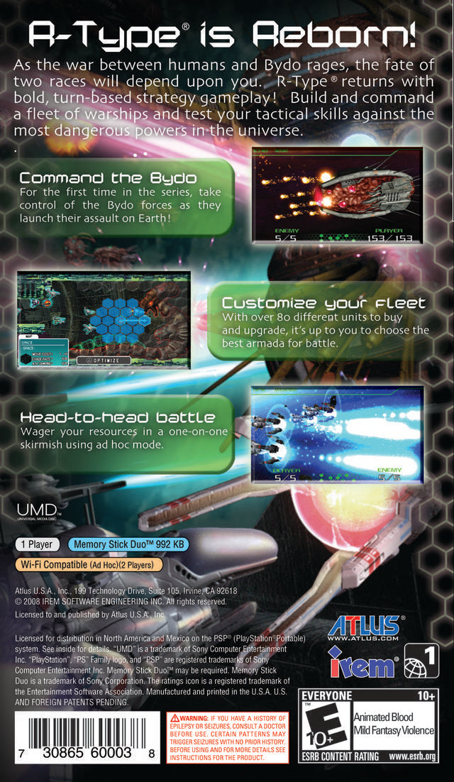 R-Type Command - Sony PSP Video Games Atlus   