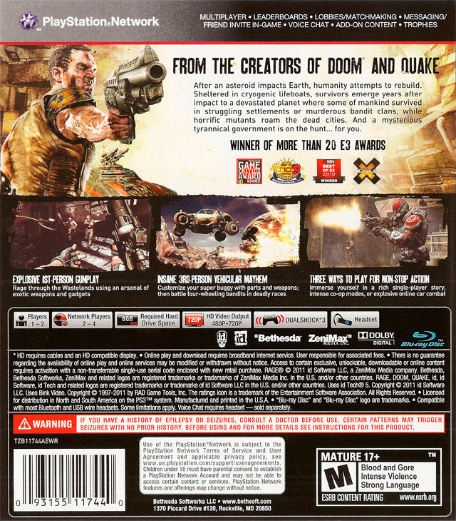 Rage (Anarchy Edition) - (PS3) PlayStation 3 [Pre-Owned