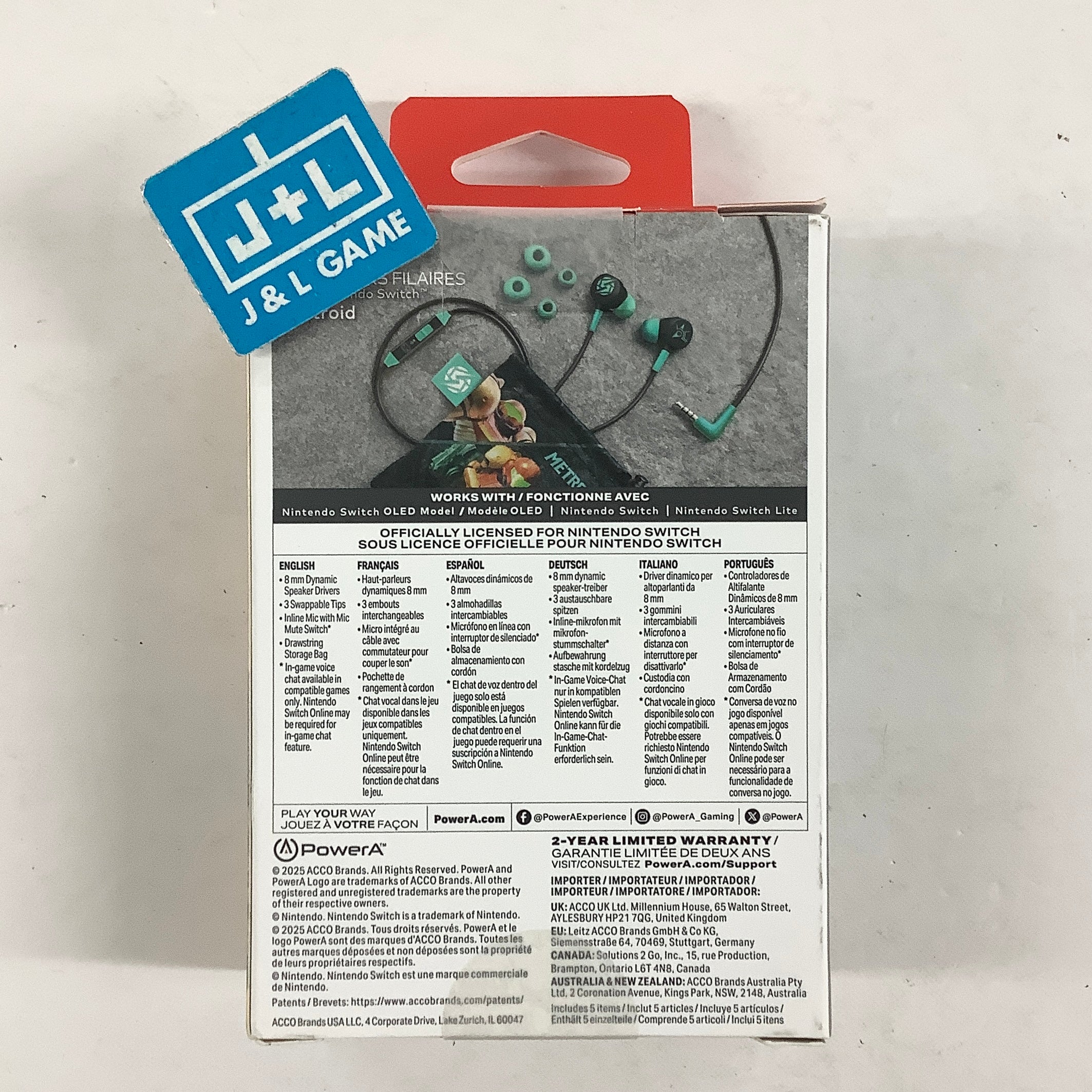 PowerA Wired Earbuds (Metroid) - (NSW) Nintendo Switch ACCESSORIES PowerA