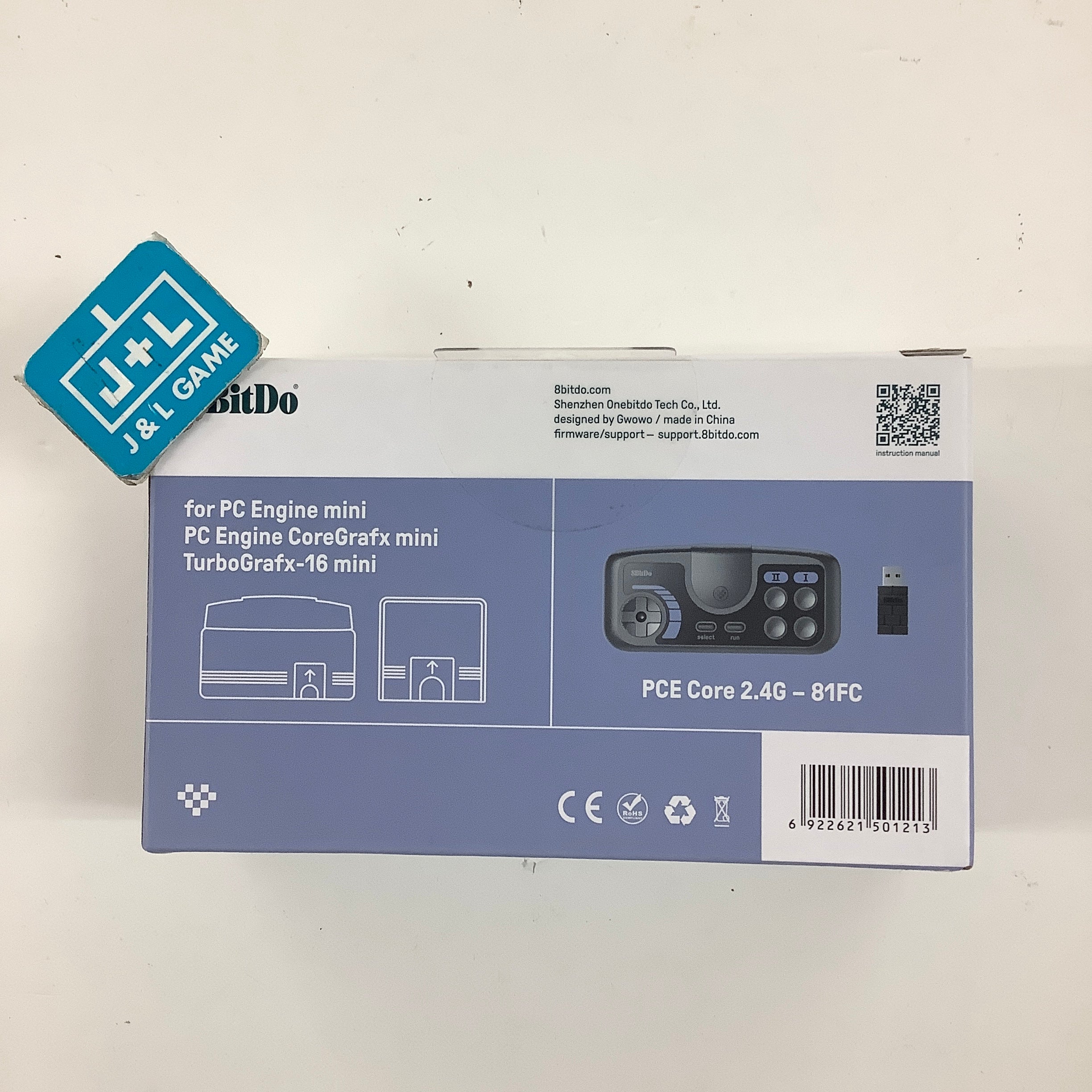 8Bitdo 2.4G Wireless Gamepad (PCE Core Edition) - (TG16) TurboGrafx 16 Mini & (PCE) PC Engine Mini