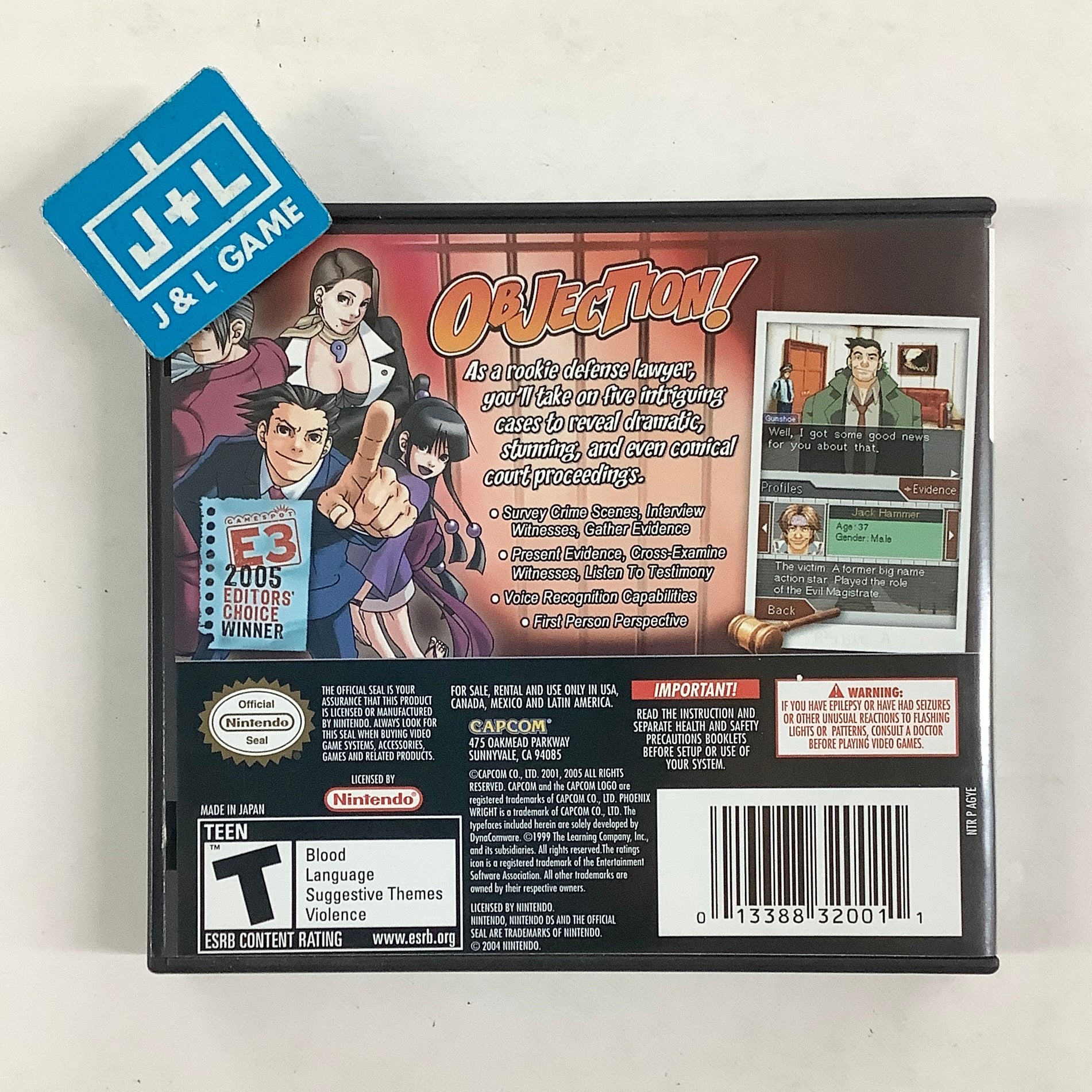 Phoenix Wright: Ace Attorney - (NDS) Nintendo DS [Pre-Owned] Video Games Capcom