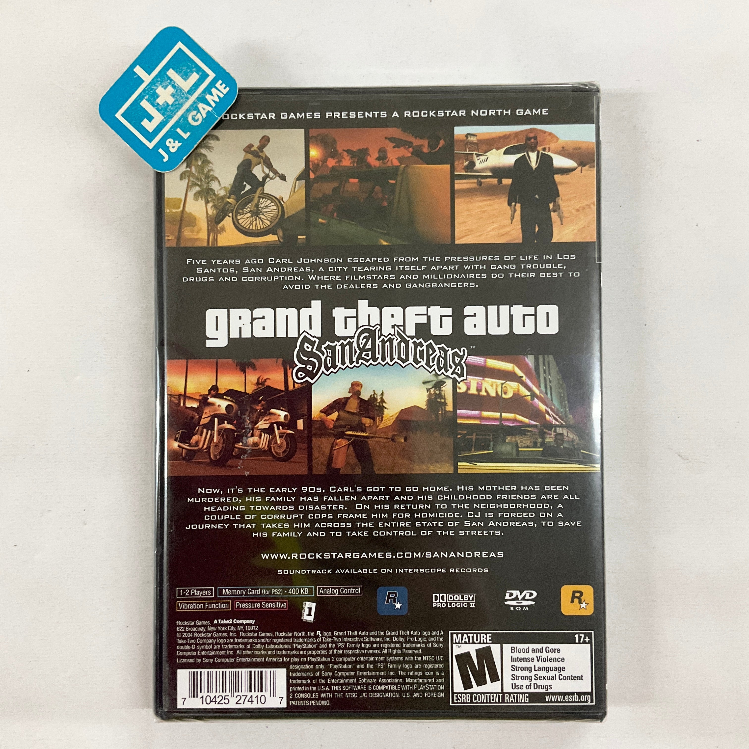 Grand Theft Auto: San Andreas - (PS2) PlayStation 2 Video Games Rockstar Games   