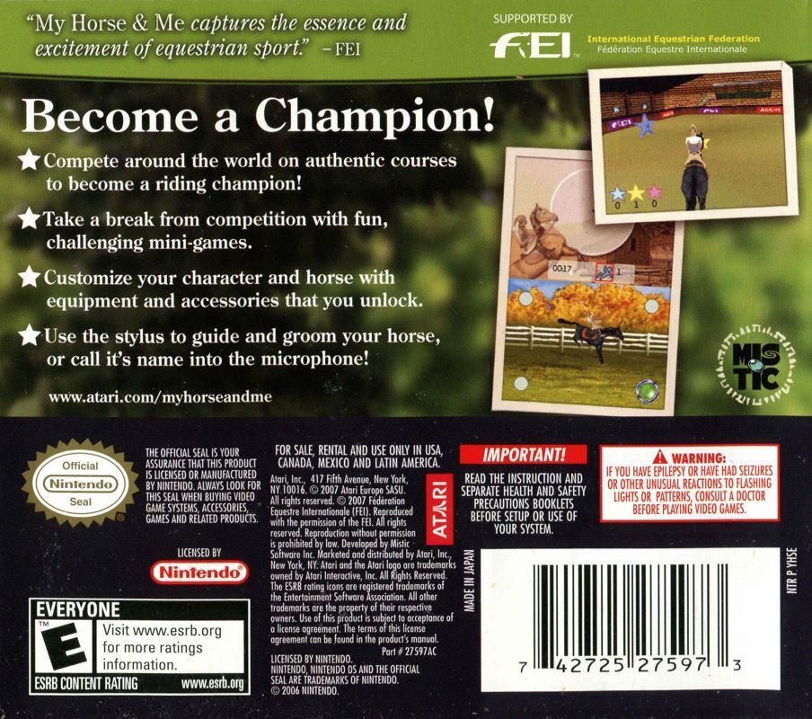 My Horse and Me - (NDS) Nintendo DS [Pre-Owned] Video Games Atari   