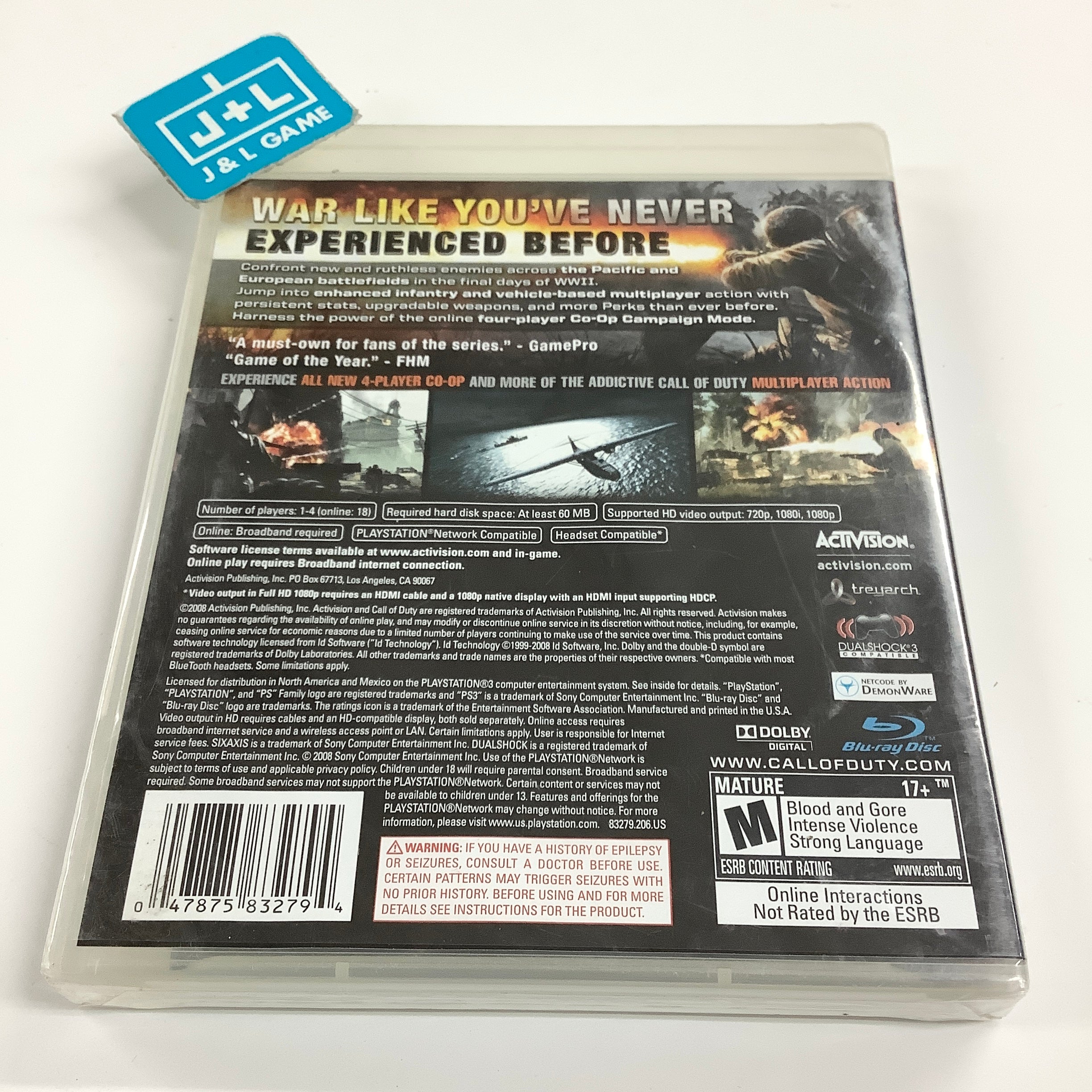 Call of Duty: World at War - (PS3) PlayStation 3 Video Games Activision