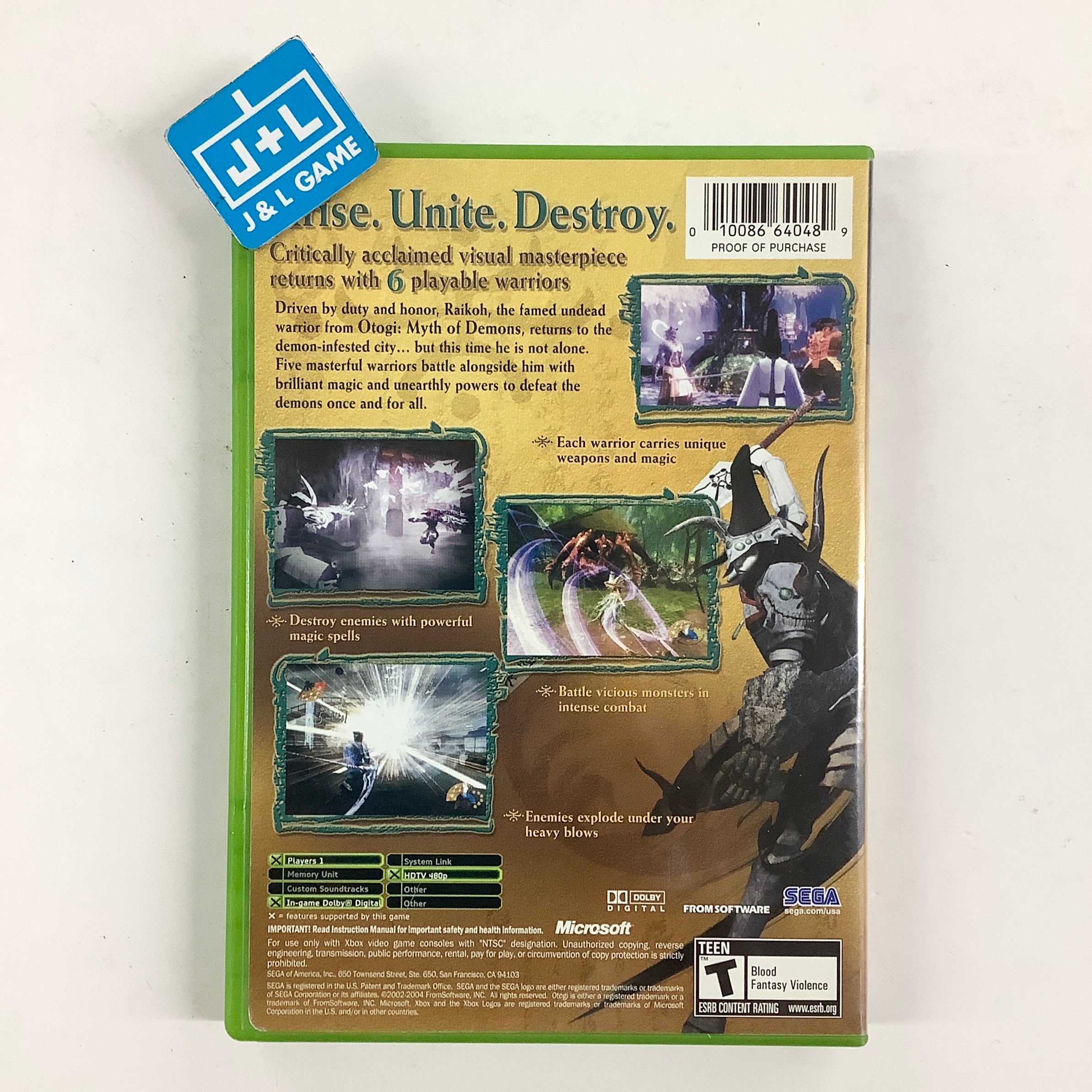 Otogi 2: Immortal Warriors - (XB) Xbox [Pre-Owned] Video Games Sega